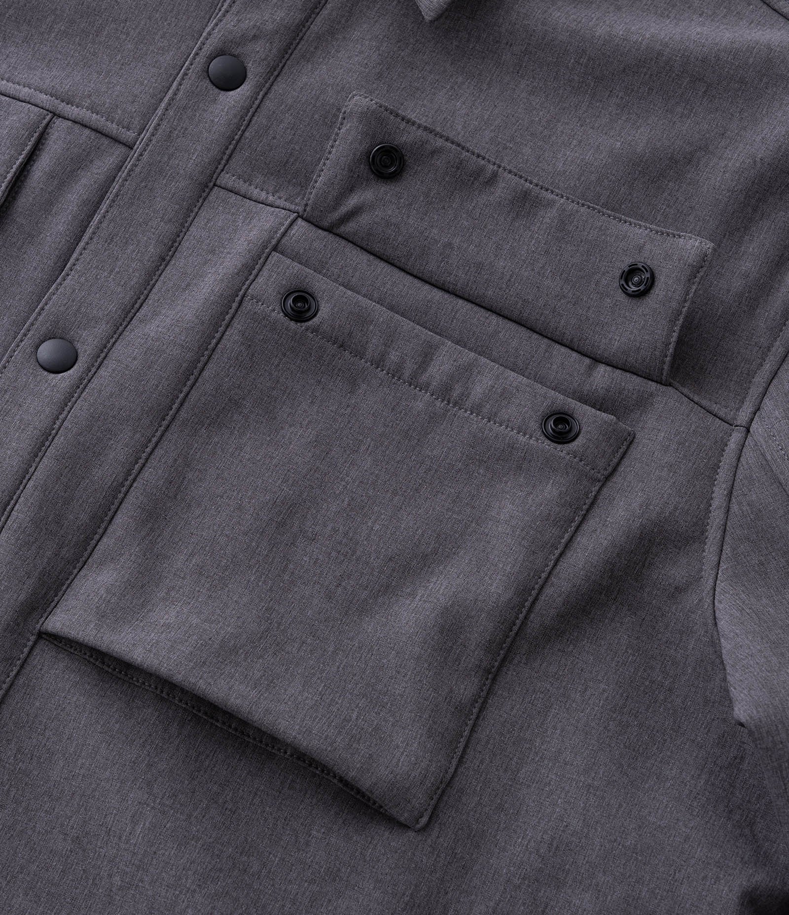 Jaqueta Overshirt Tecnológica com Forro Fleece Cinza 10