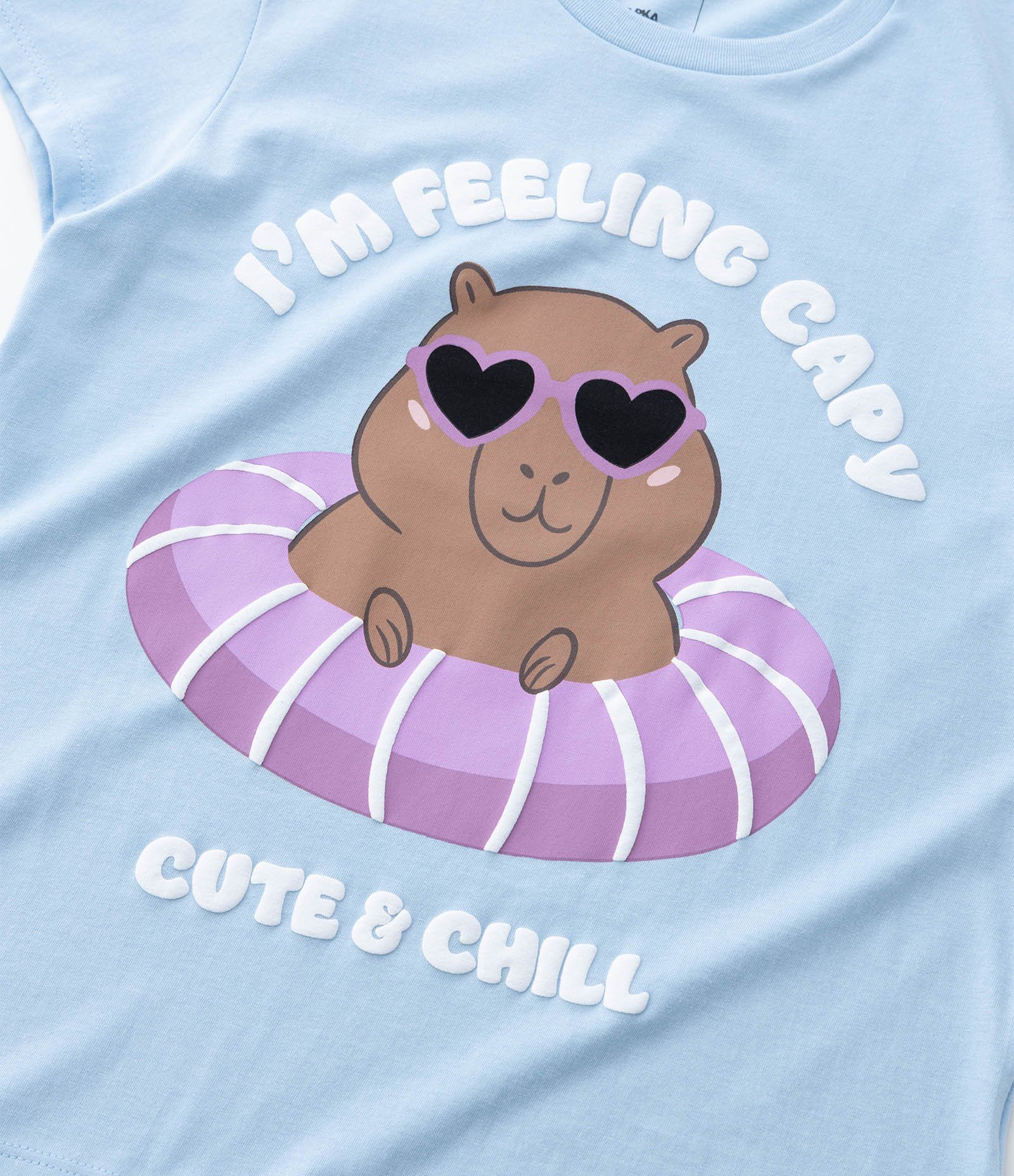 Camiseta Infantil Com Estampa Capivara - Tam 5 A 14 Anos Azul 4