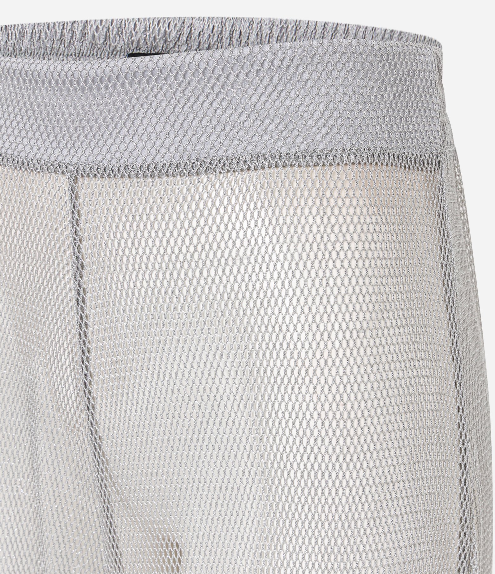 Calça Aladim Em Tela Com Fio Metalizado Prata 2