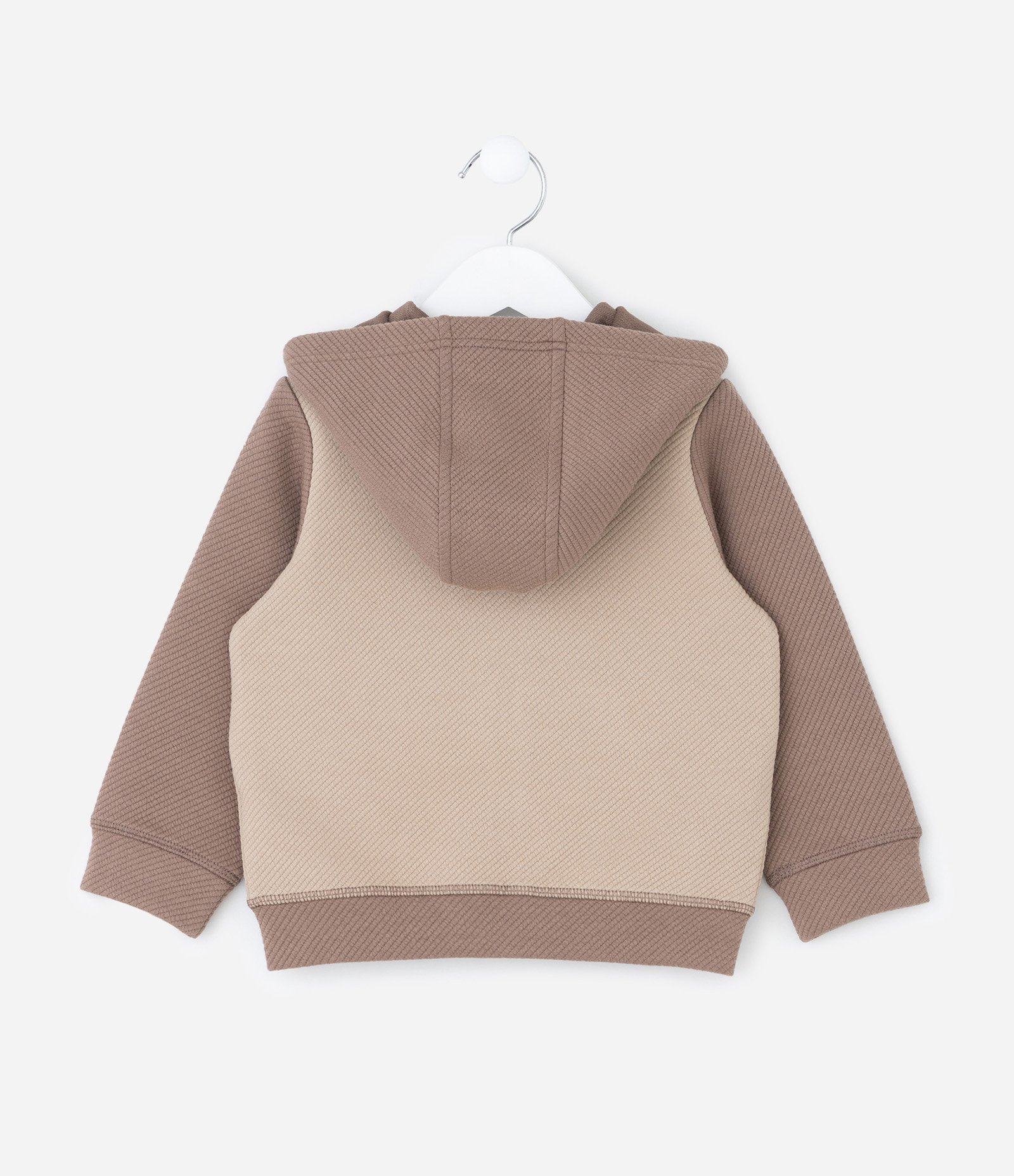 Casaco Infantil com Capuz e Lettering Bordado – Tam 1 a 5/6 Anos Bege 2