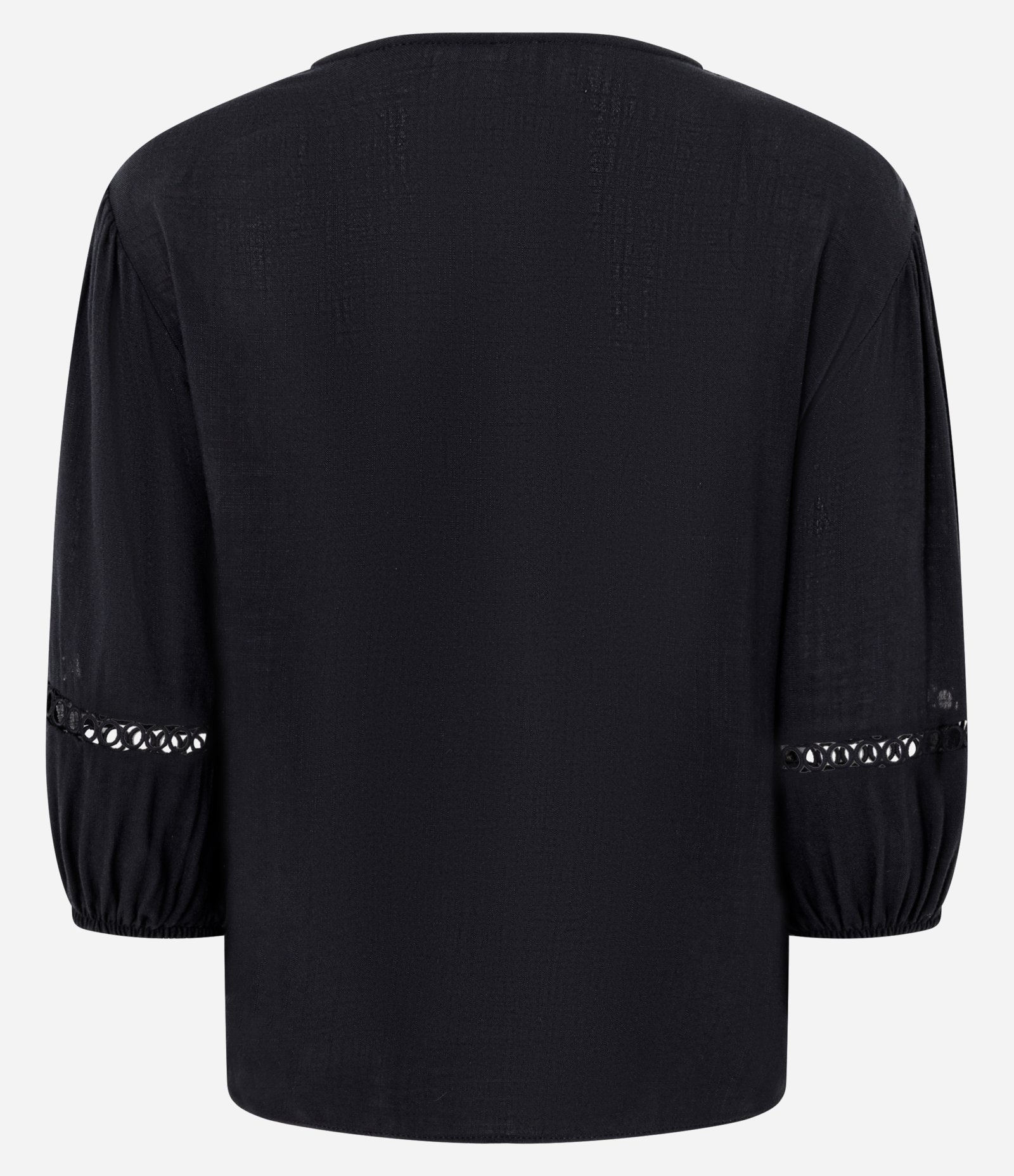 Blusa Texturizada em Viscose com Recorte Franzido Preto 3