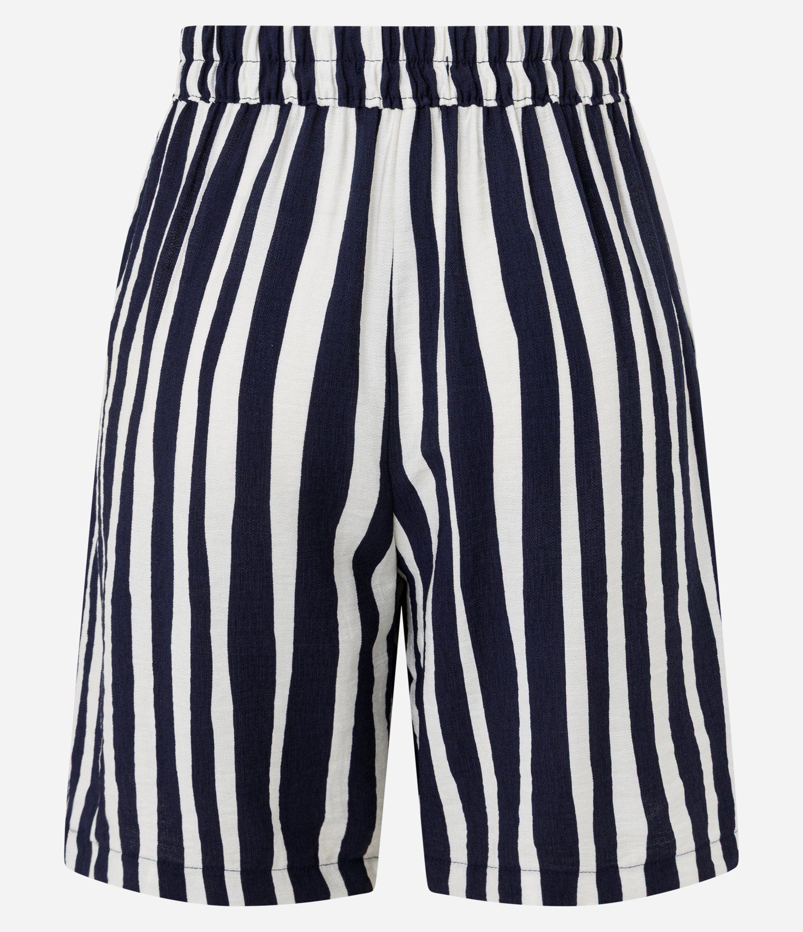 Short Maquinetado com Estampa de Listras e Cós Elástico Branco/Azul 6