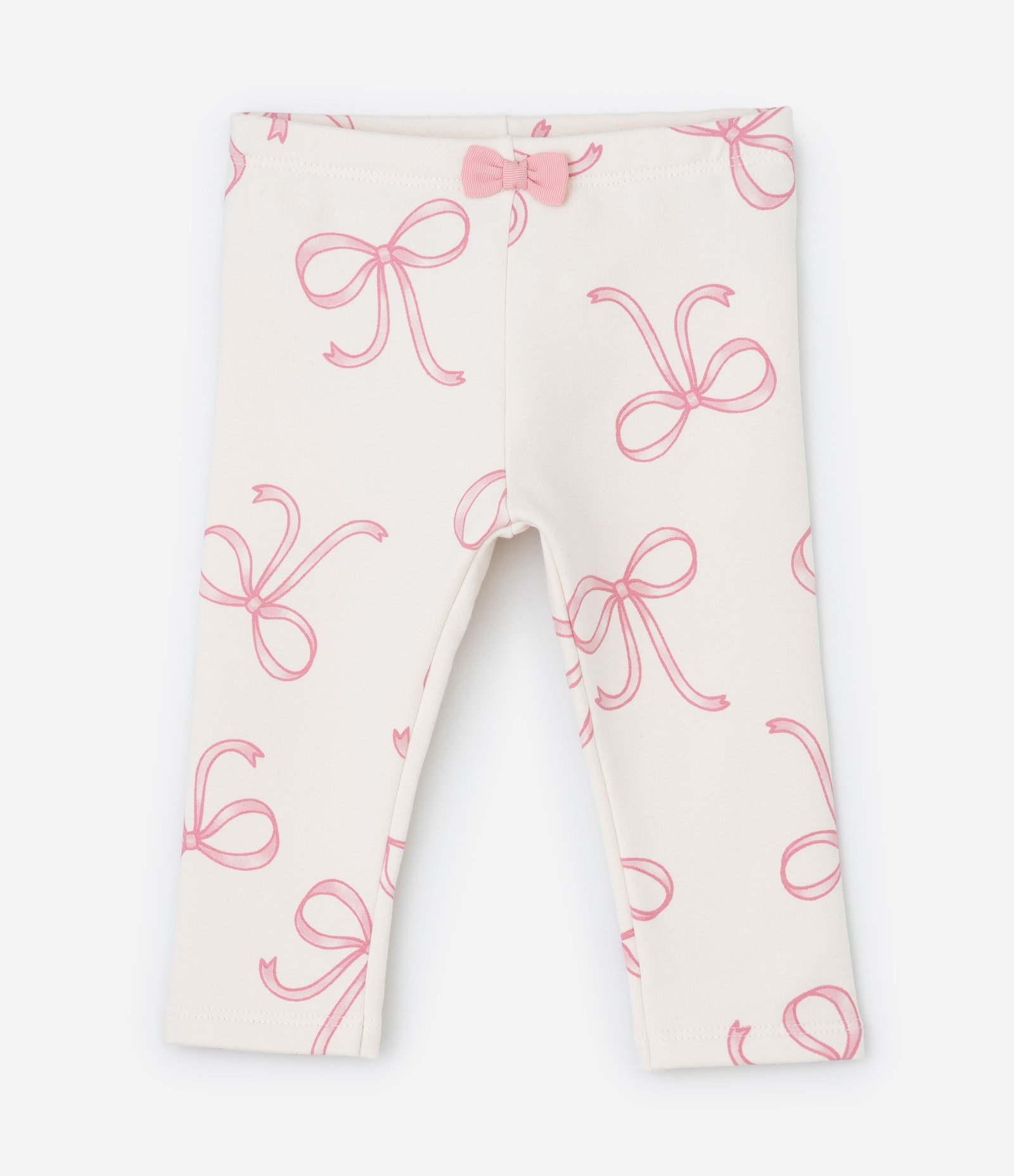 Conjunto Infantil em Moletom com Estampa de Laços – Tam 0 a 18 Meses Off White 5