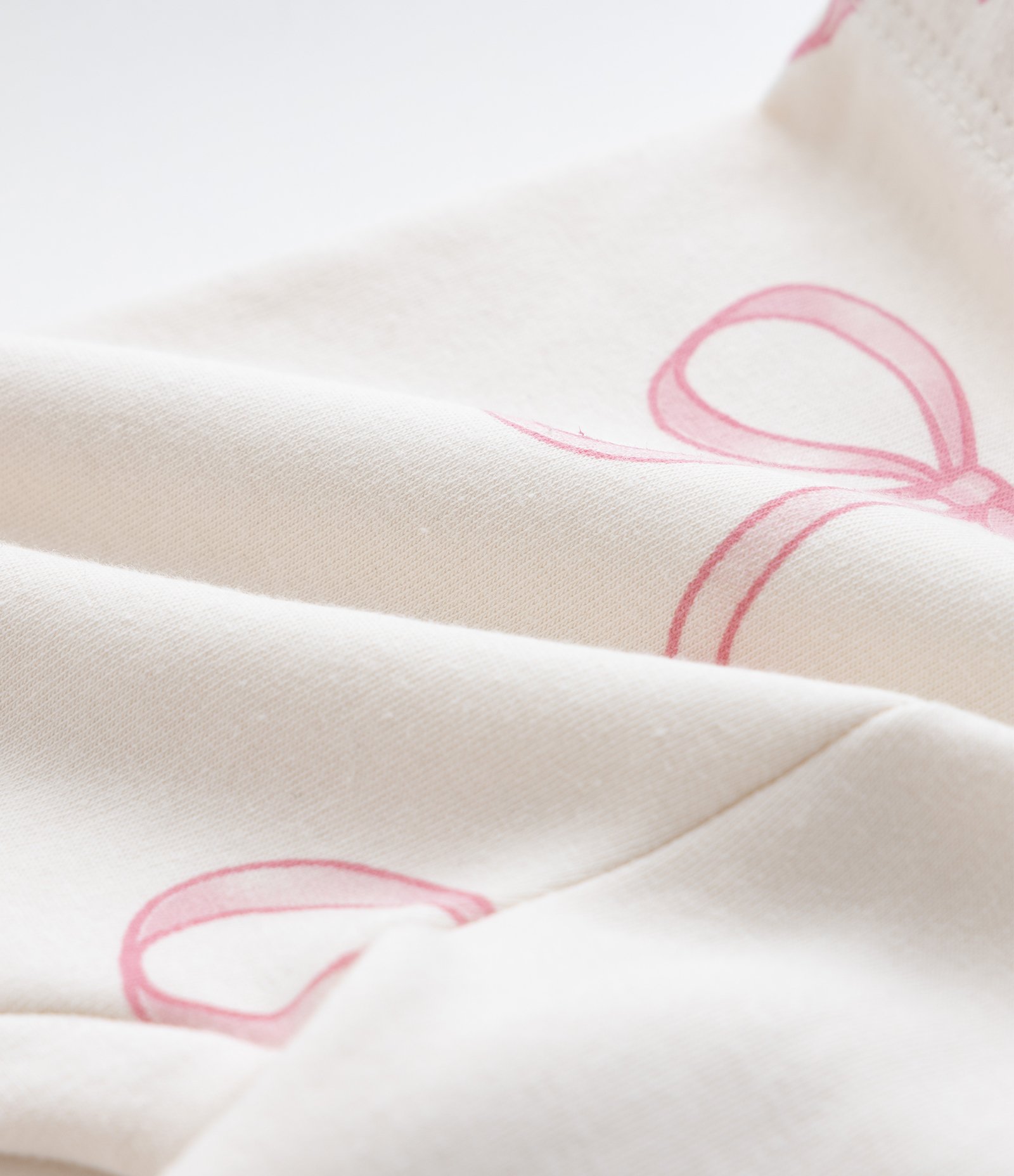 Conjunto Infantil em Moletom com Estampa de Laços – Tam 0 a 18 Meses Off White 7