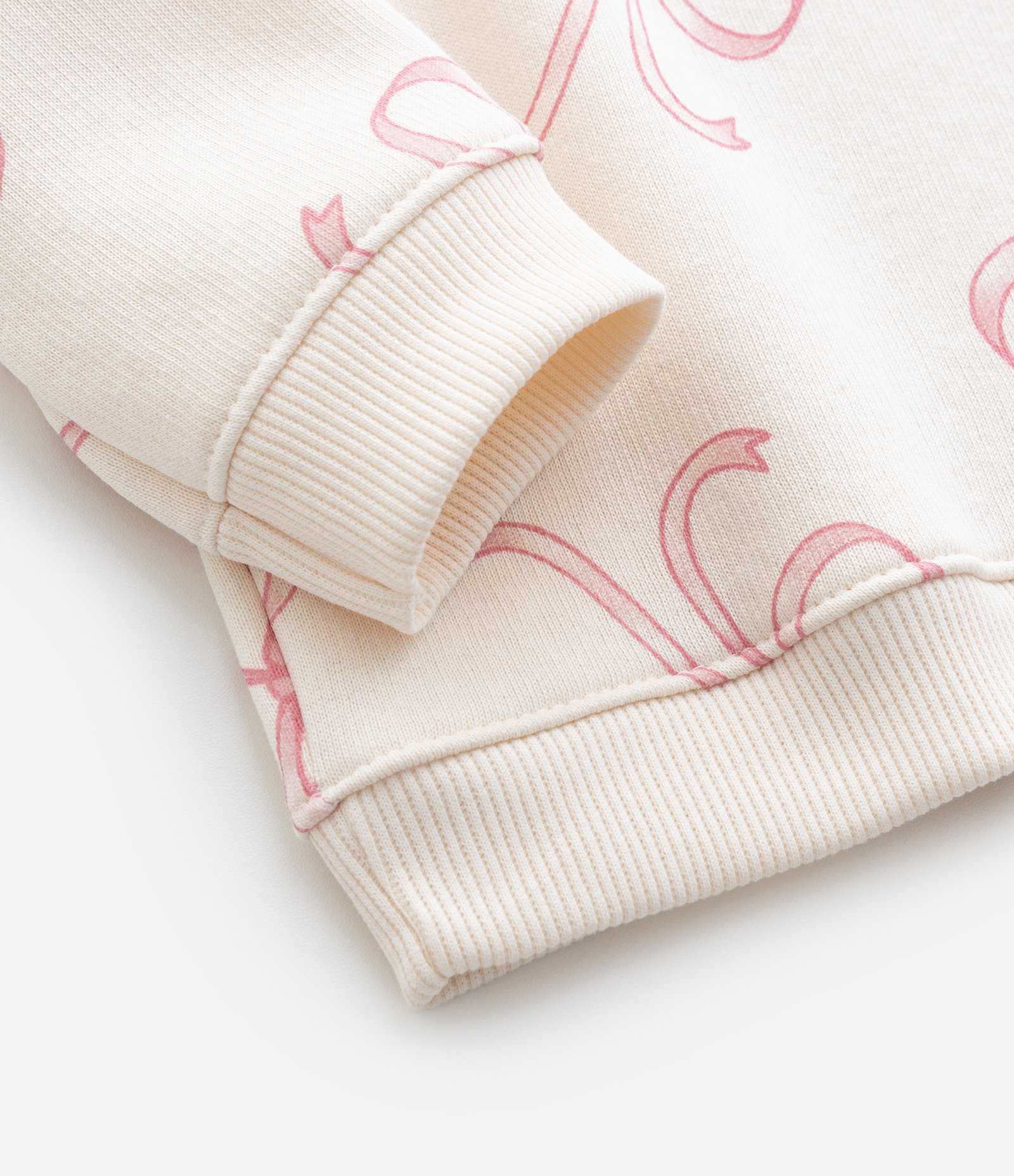 Conjunto Infantil em Moletom com Estampa de Laços – Tam 0 a 18 Meses Off White 8