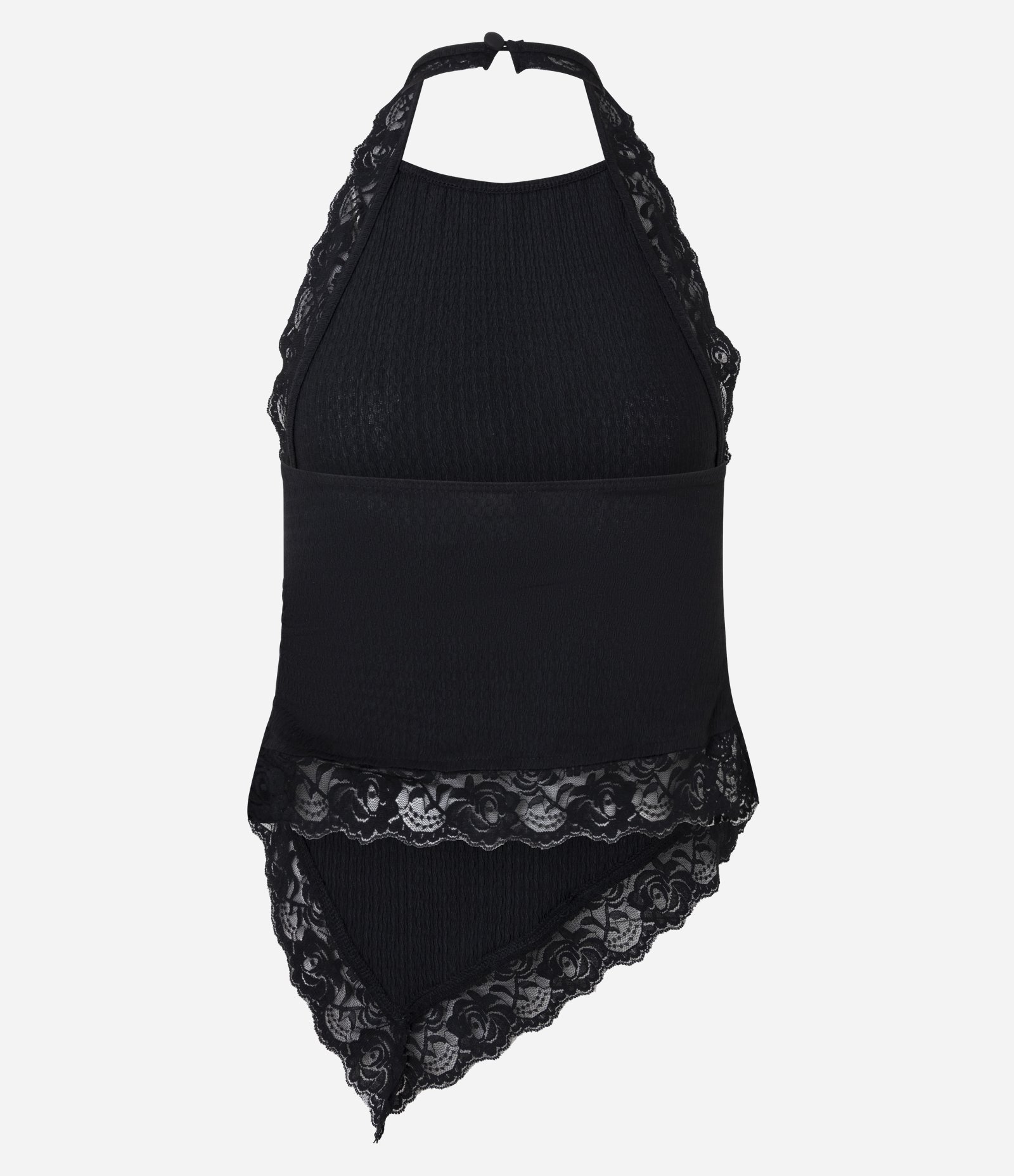 Blusa Frente Única com Renda e Texturizada Preto 3