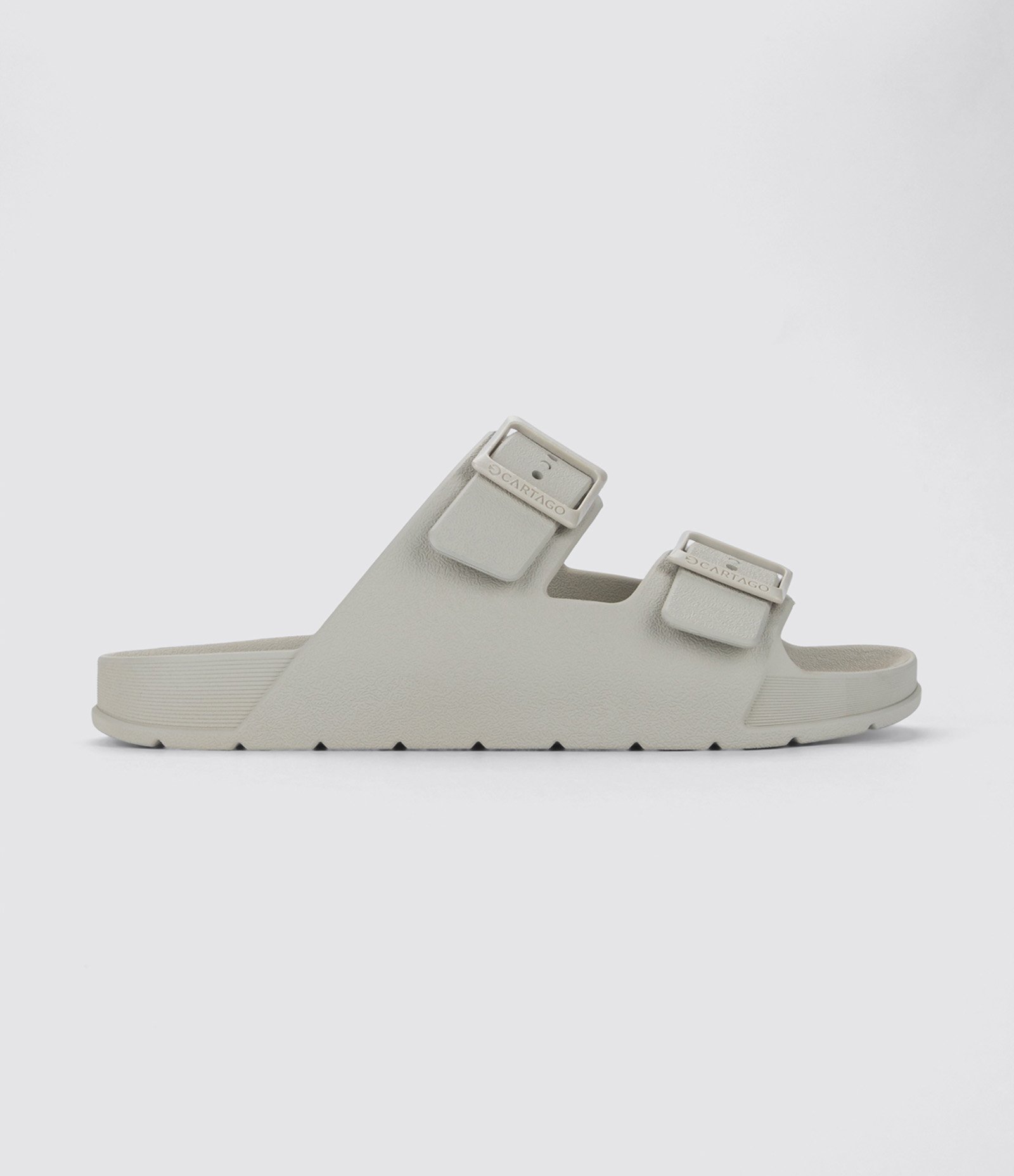 Chinelo Slide Cartago Torino em PVC com Duas Fivelas Bege Claro 2