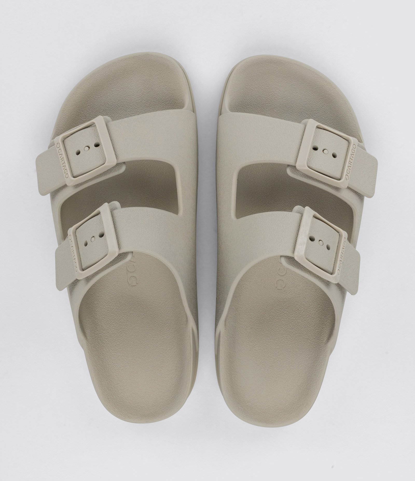 Chinelo Slide Cartago Torino em PVC com Duas Fivelas Bege Claro 3