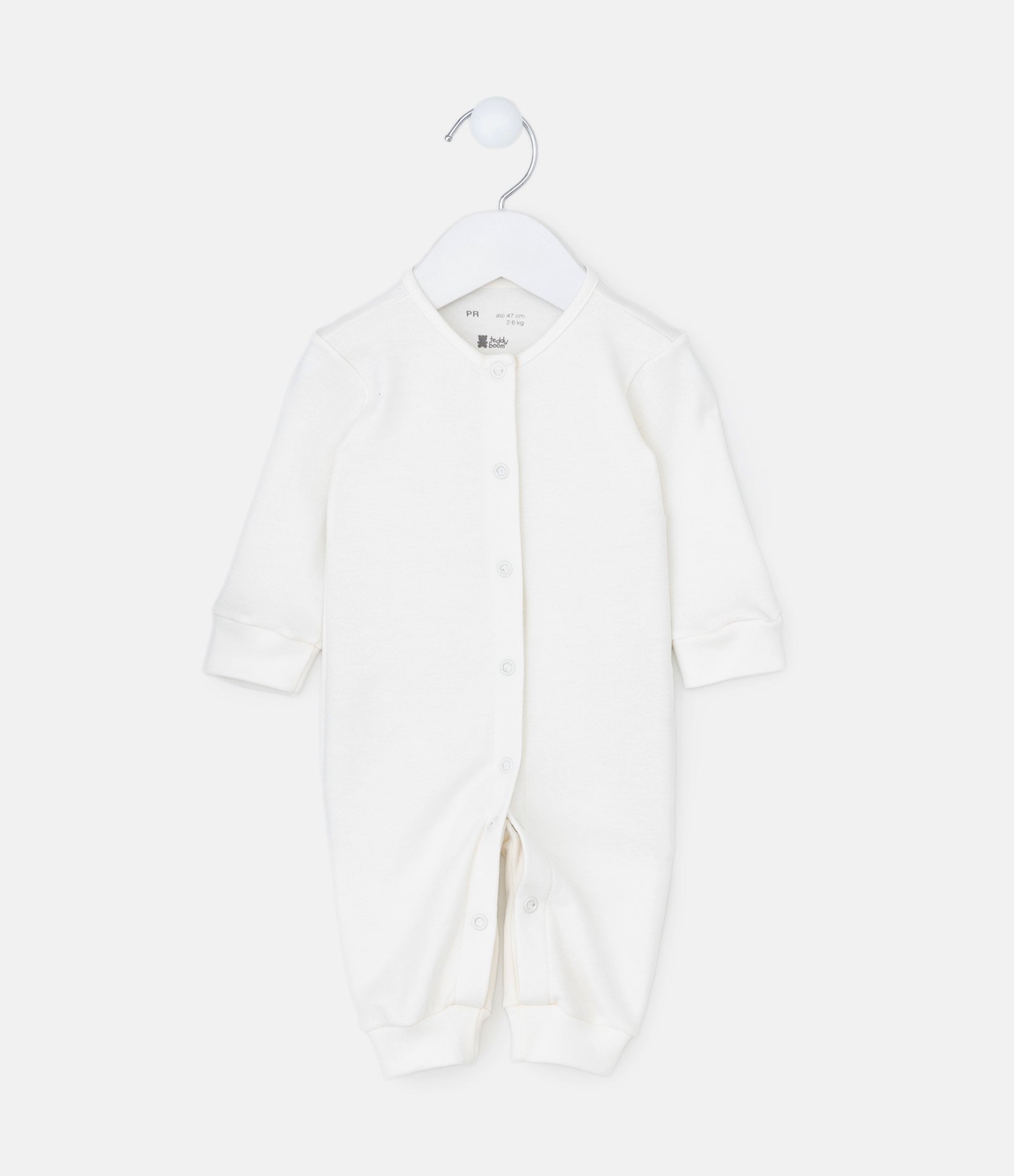 Macaquinho Infantil em Suedine com Manga Longa – Tam Prematuro Off White 1