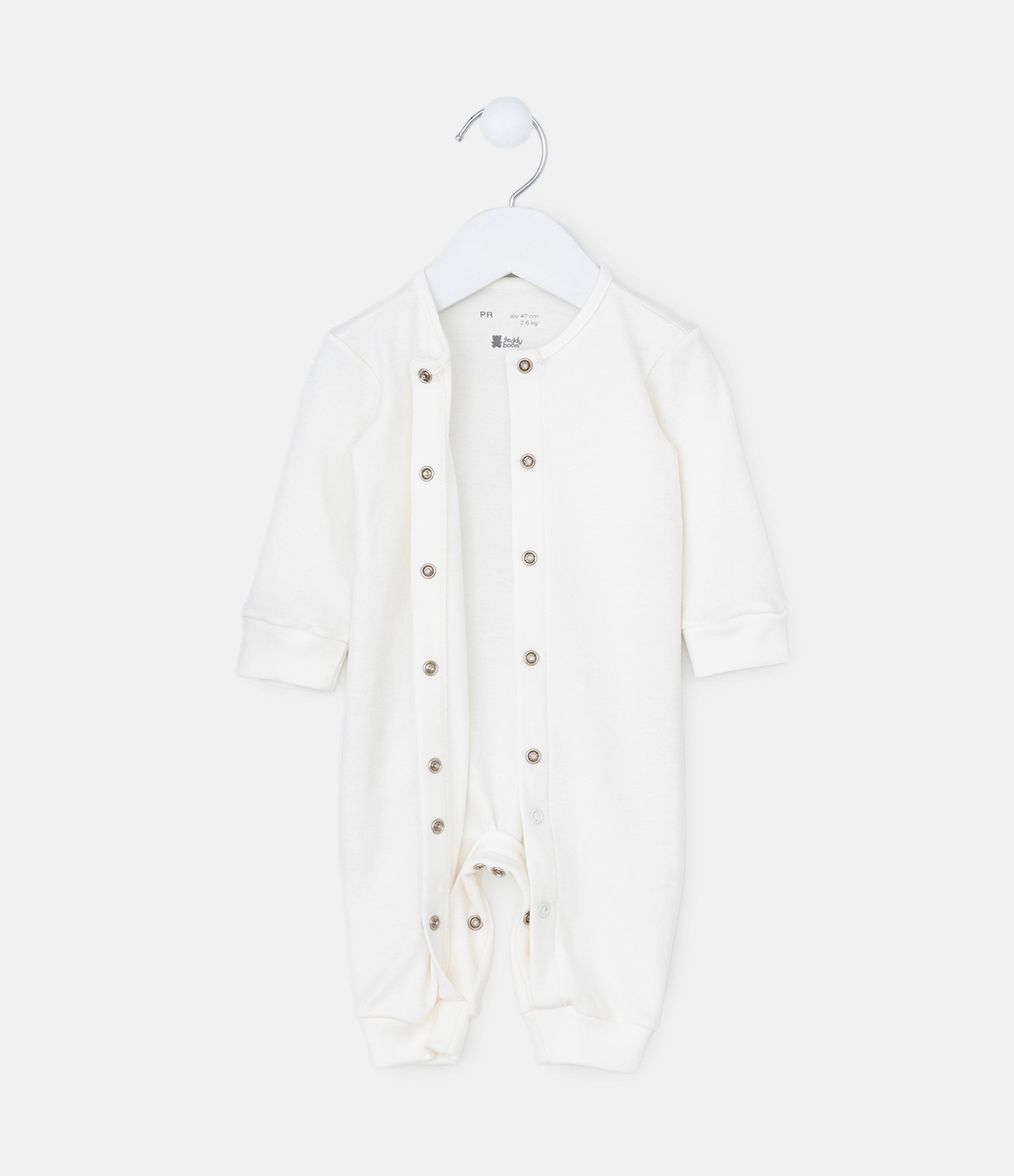 Macaquinho Infantil em Suedine com Manga Longa – Tam Prematuro Off White 2