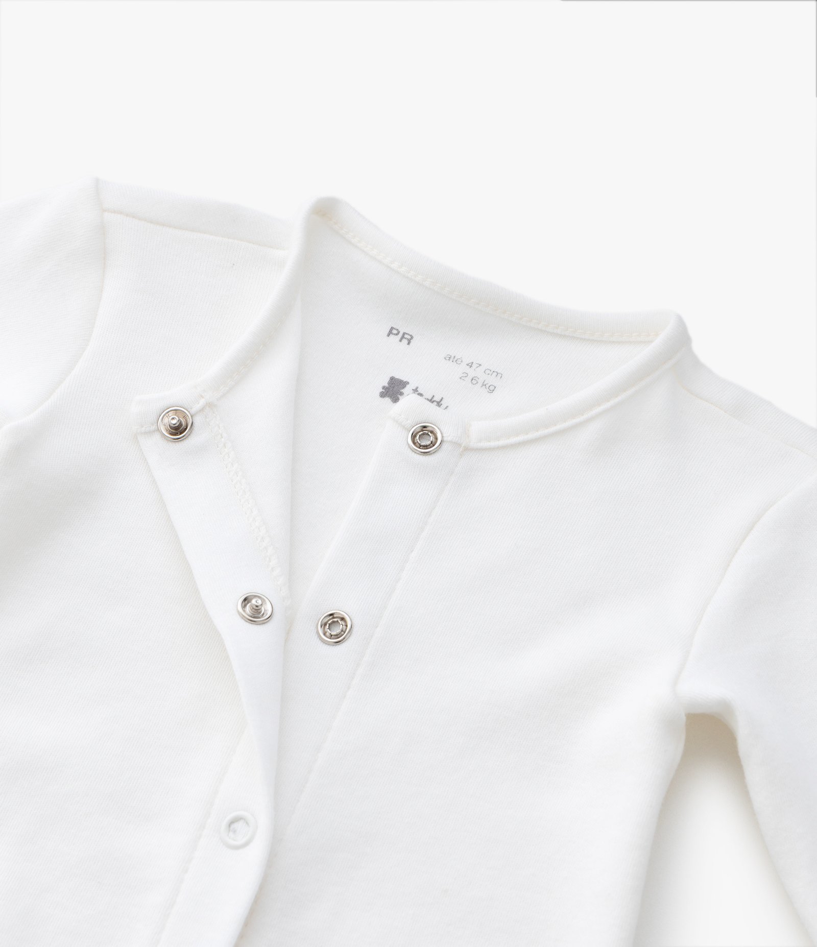 Macaquinho Infantil em Suedine com Manga Longa – Tam Prematuro Off White 4