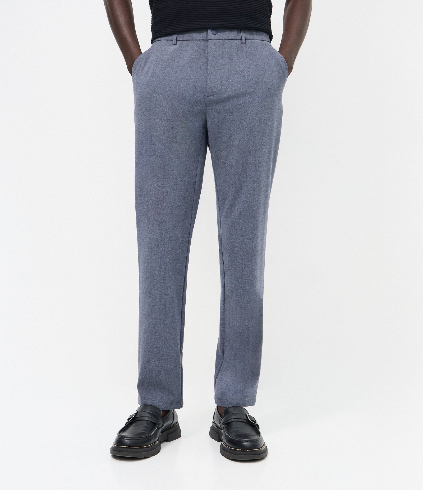 Calça em Viscose Alfaiatada com Cós Elástico Azul 2