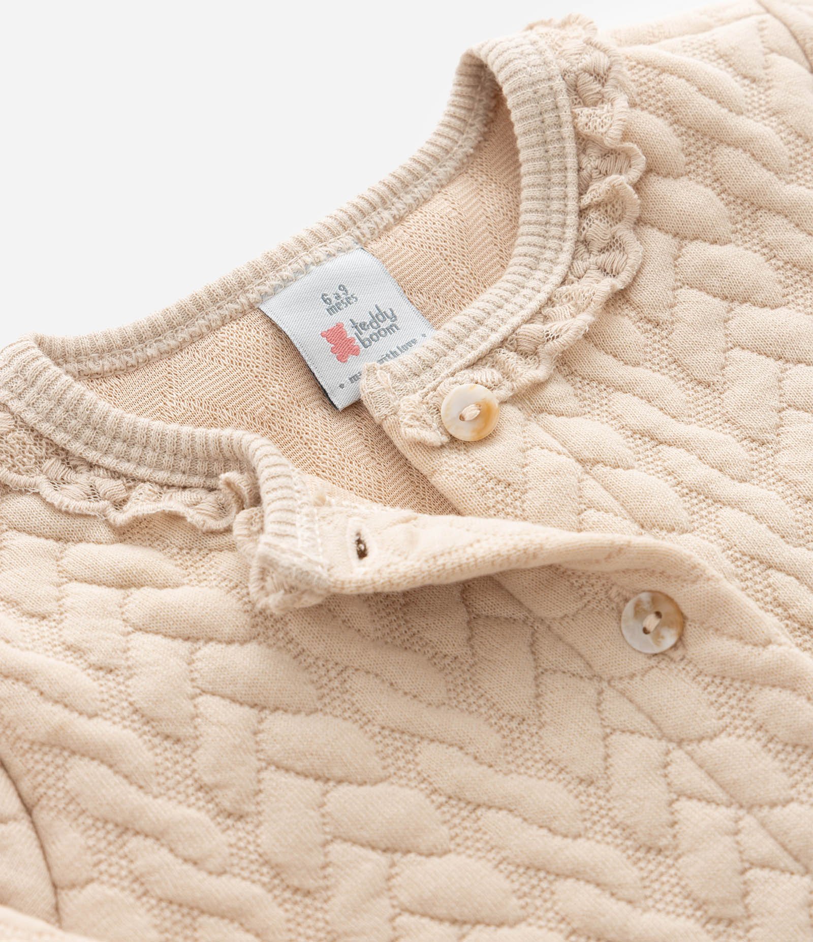 Casaco Infantil em Malha com Efeito Tricô e Botões Frontais – Tam 0 a 18 Meses Bege 7