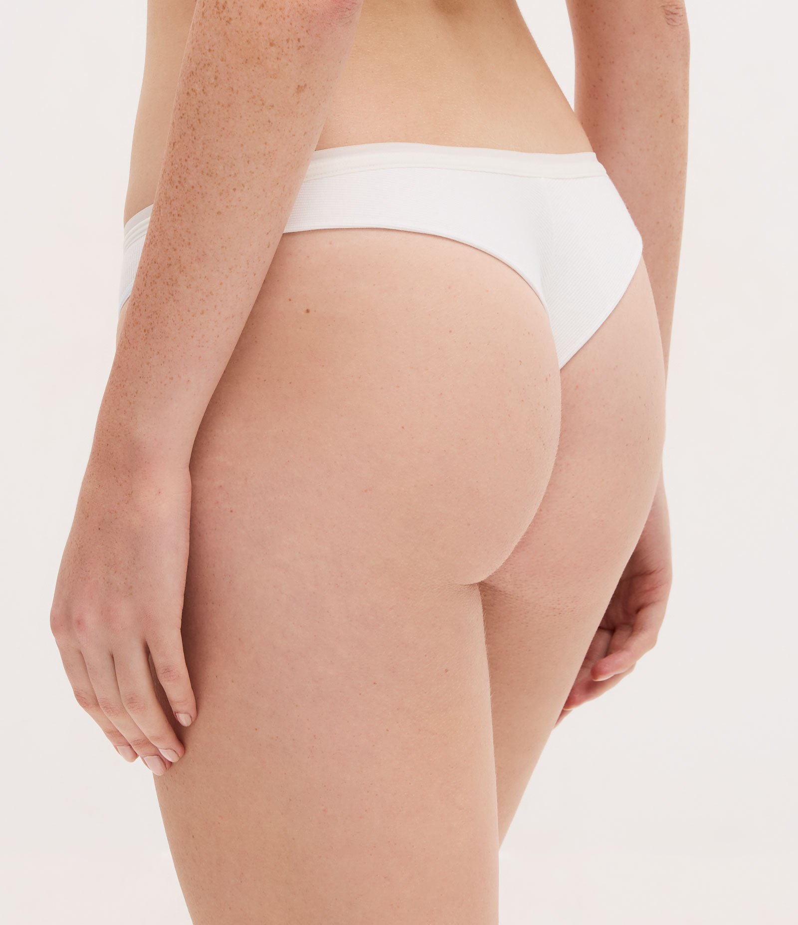 Kit 02 Calcinhas Biquíni Fio Duplo em Algodão com Lateral Média Branco/ Azul 5