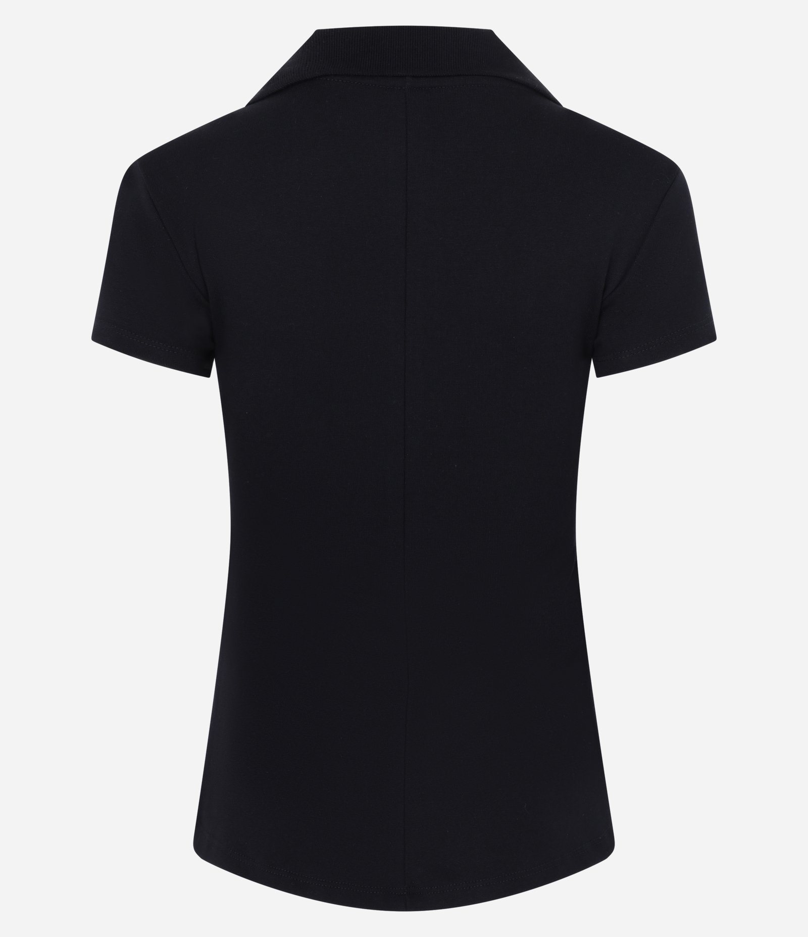 Blusa Peplum em Ribana com Gola Polo Preto 5