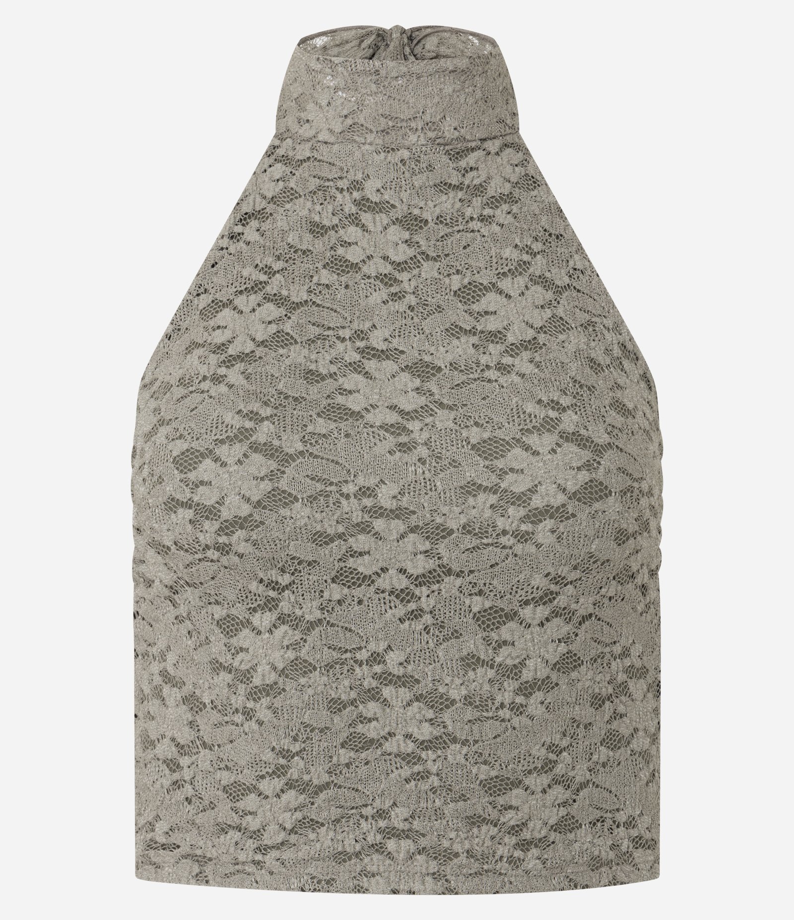 Blusa Curta em Laise com Decote Halter Verde 4