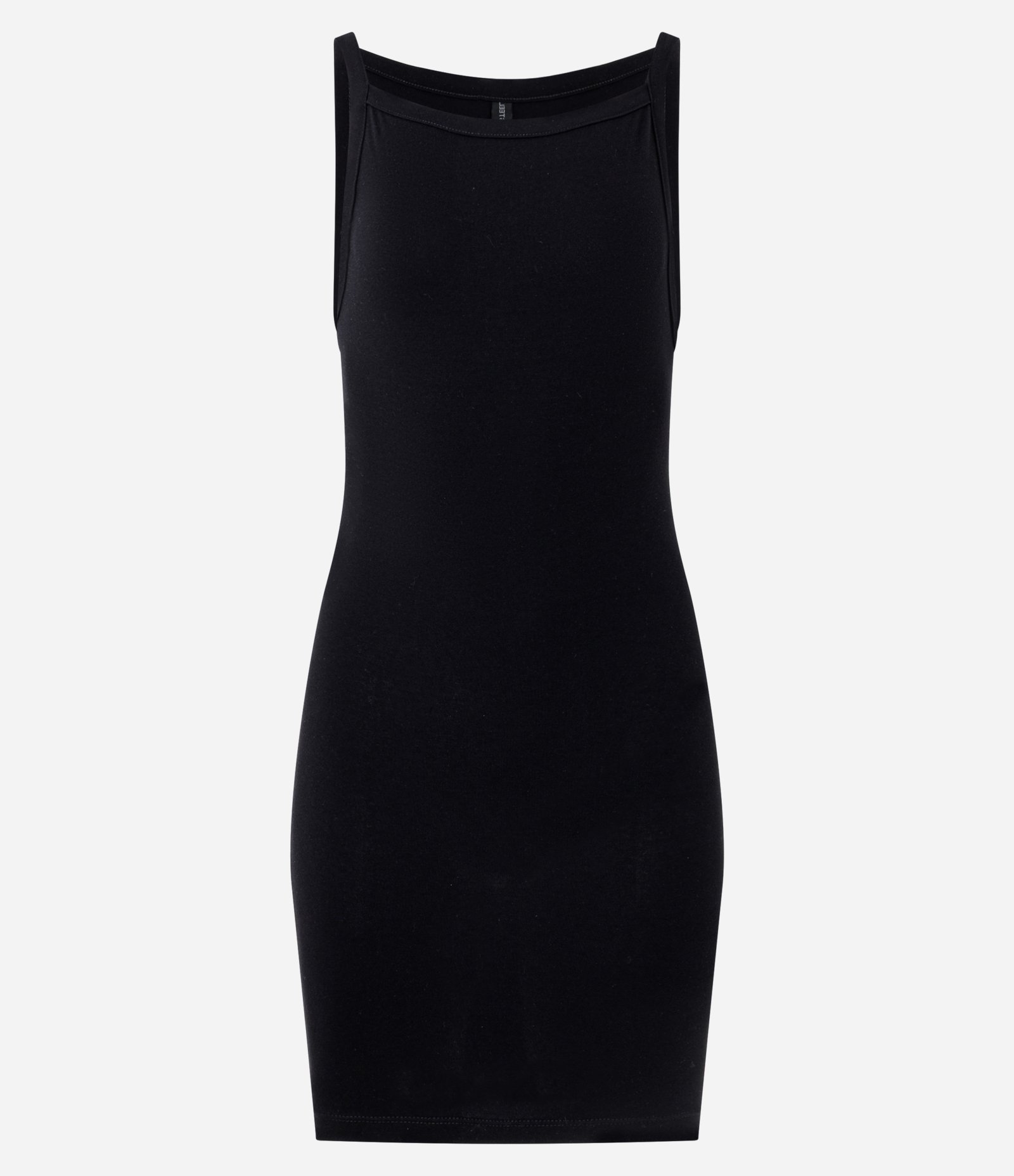 Vestido Curto em Algodão com Decote Canoa Preto 1