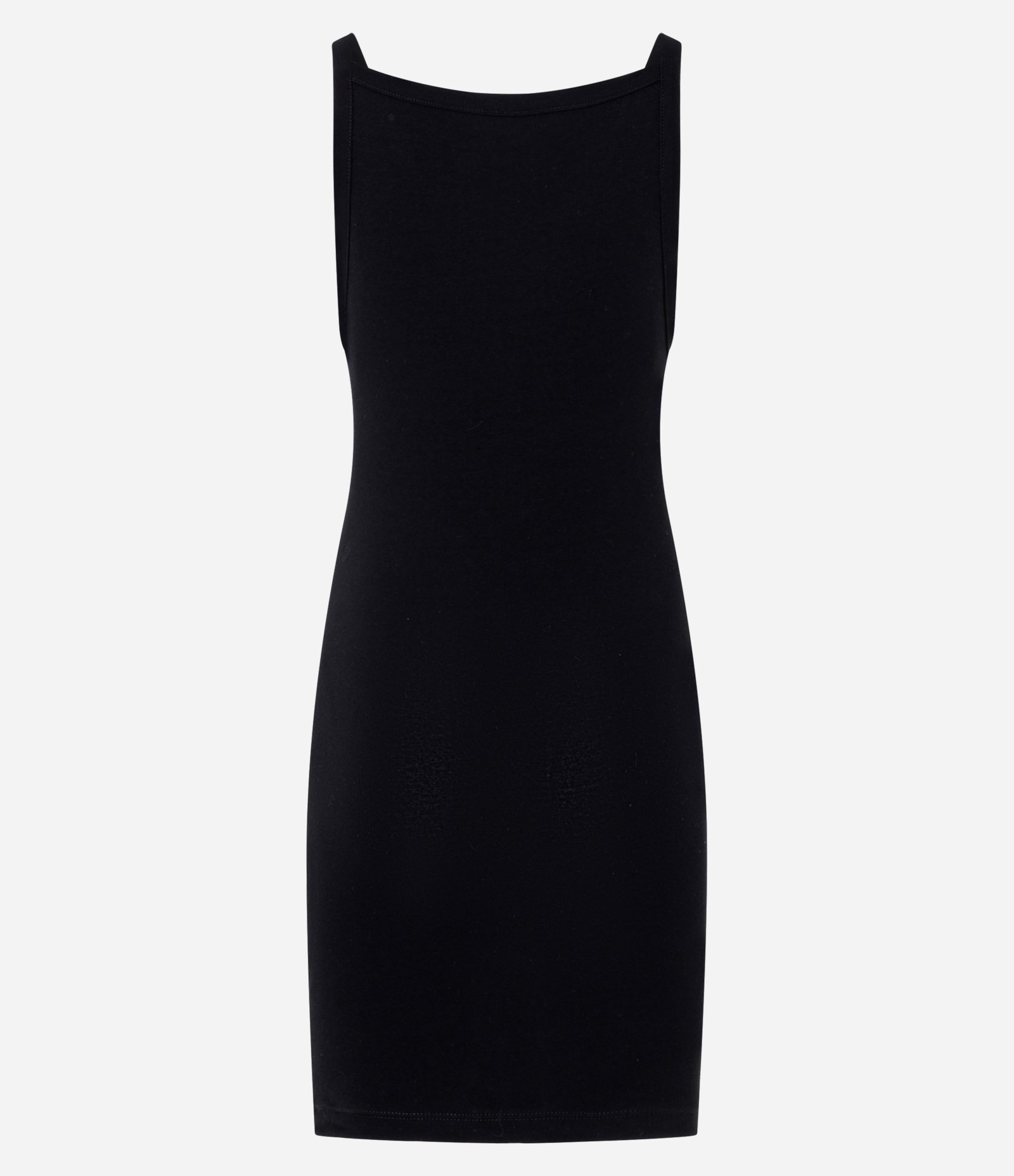 Vestido Curto em Algodão com Decote Canoa Preto 2