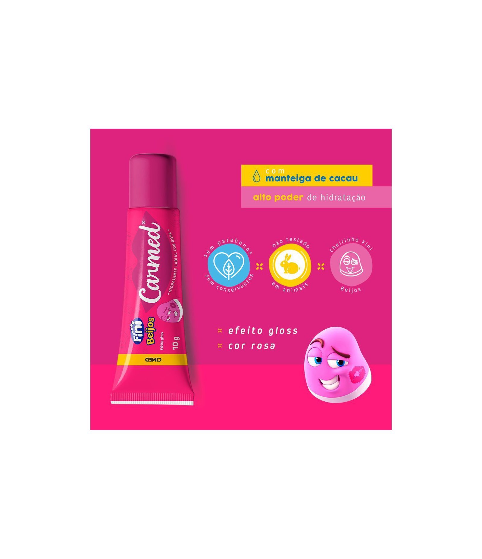 Hidratante Labial Beijos Com Fini Carmed Glossy 5