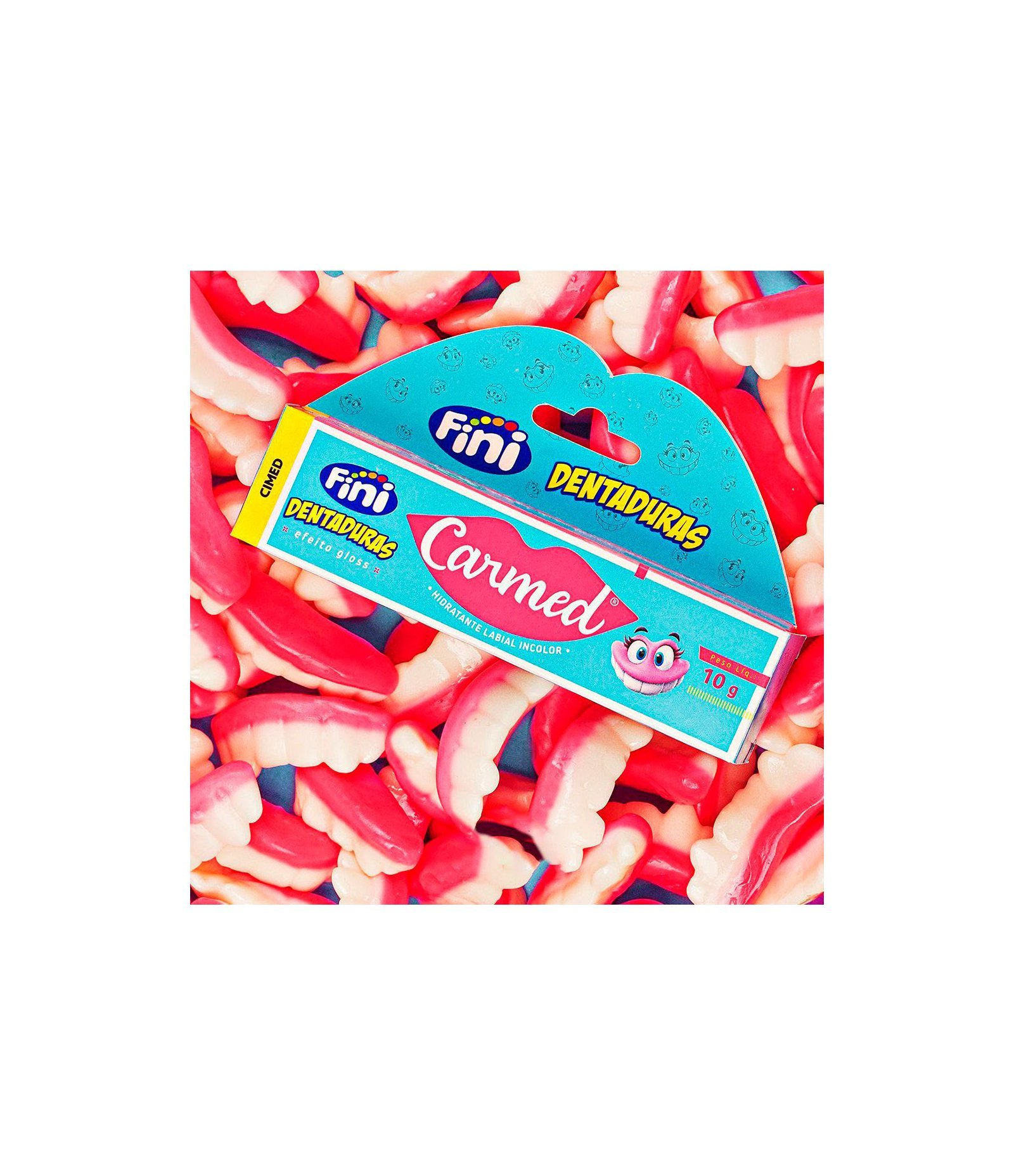 Hidratante Labial Dentadura Fini 10g Carmed Glossy 4