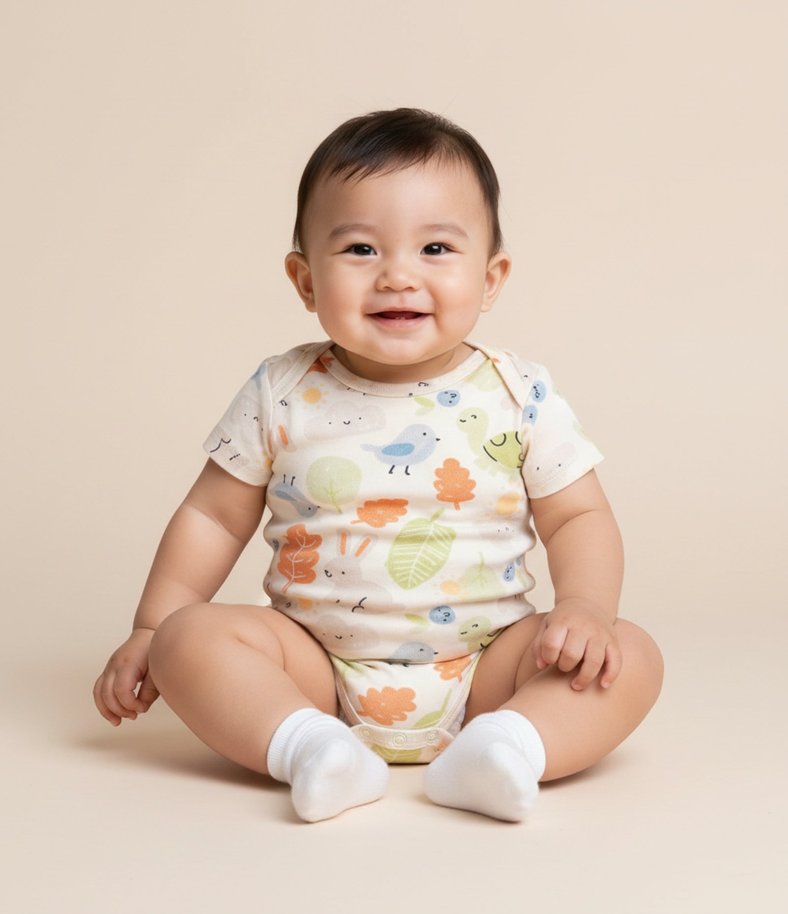 Body Infantil com Estampa de Animais Coloridos – Tam RN a 18 Meses Off White 1