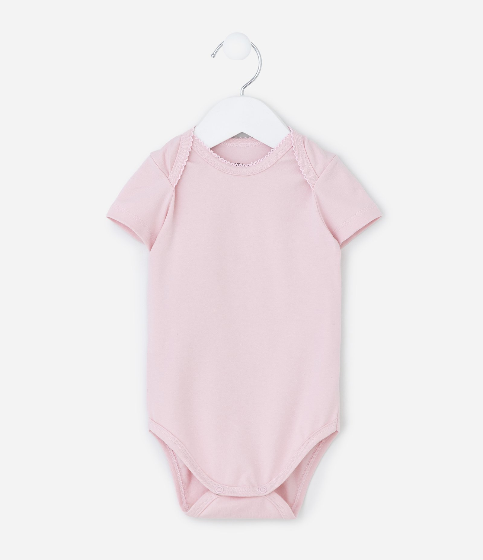 Body Infantil com Detalhe Picueta - Tam RN a 18 Meses Rosa Claro 1