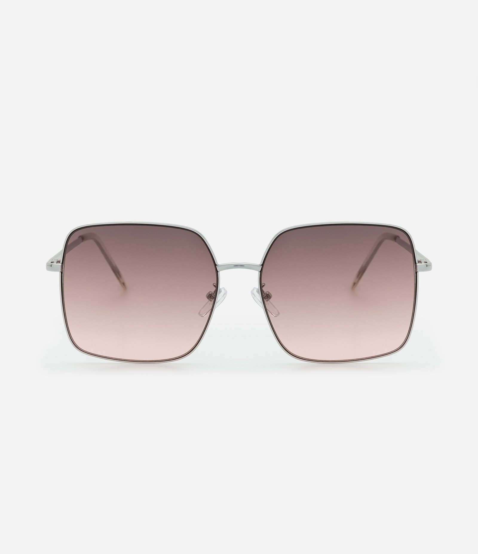 Óculos de Sol Quadrado com Hastes Finas em Metal Prata 2