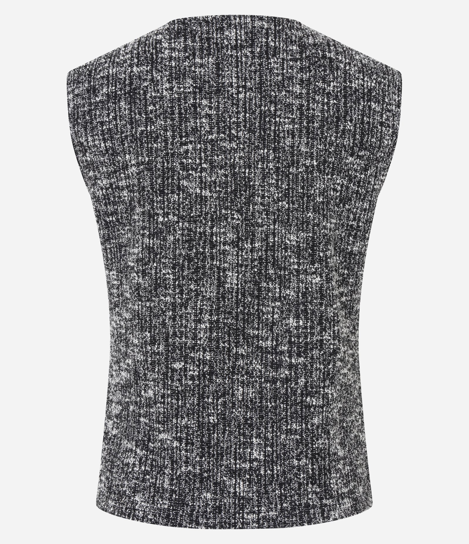 Colete Regular em Tweed com Textura Mesclada Preto 8