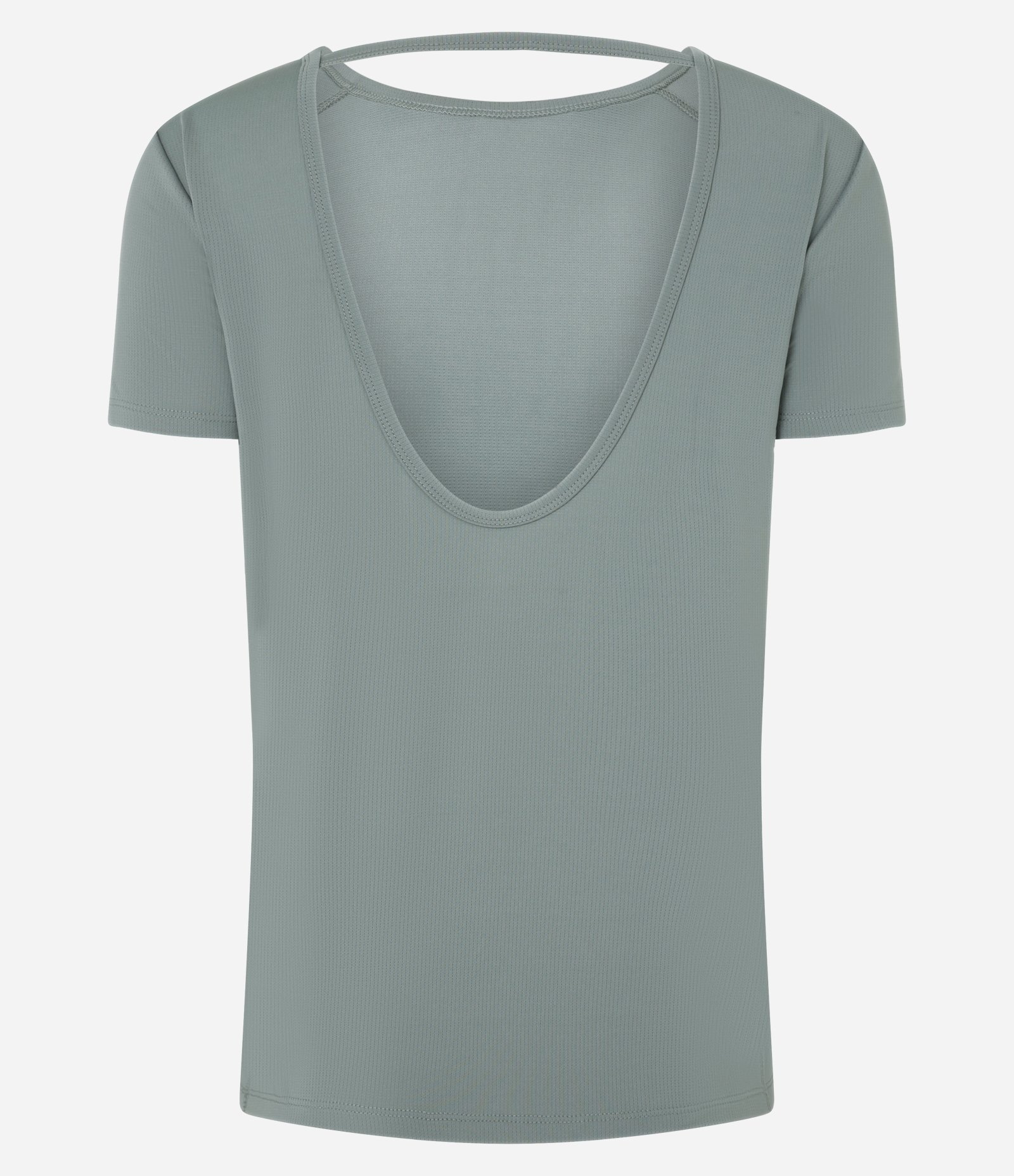 Camiseta em Microfibra com Decote nas Costas Verde 6