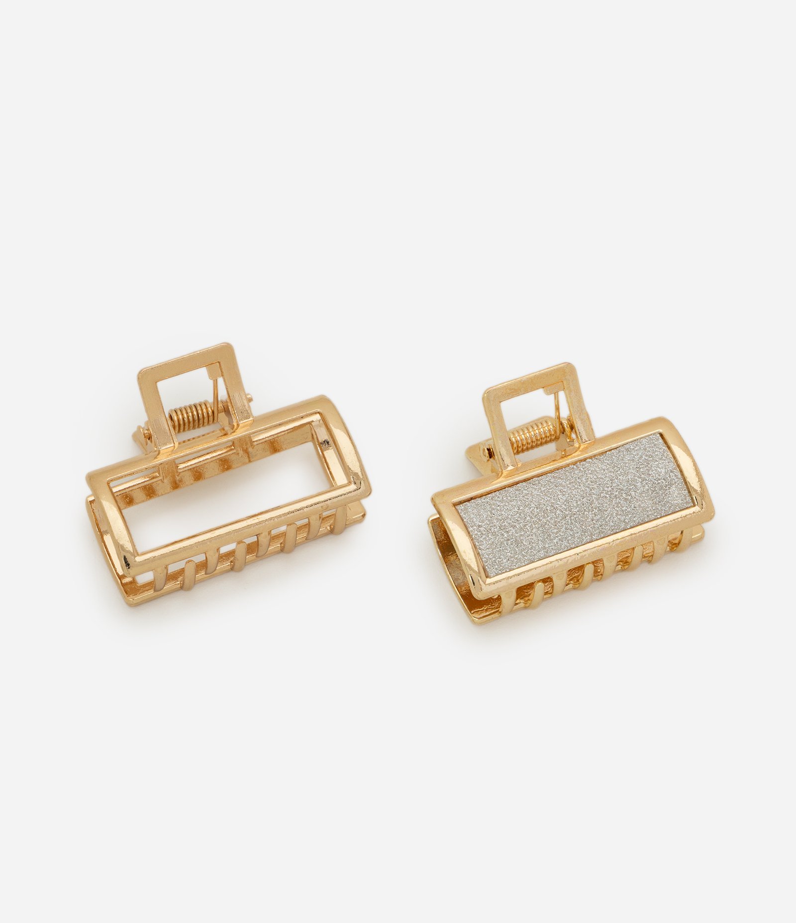 Kit 2 Piranhas Retangulares Metal Light Gold Dourado 1