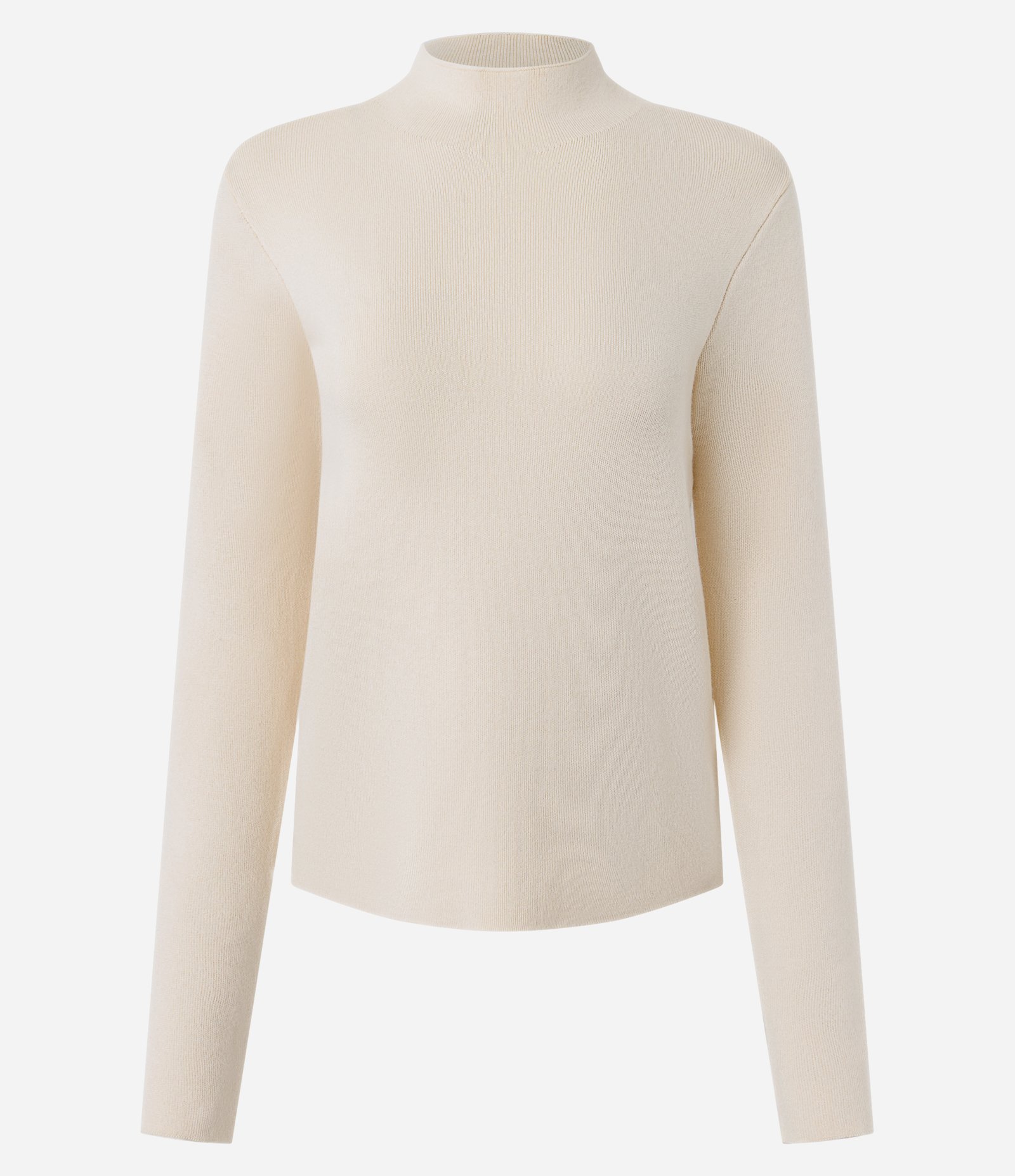 Blusa em Tricô com Golinha Alta Bege 1