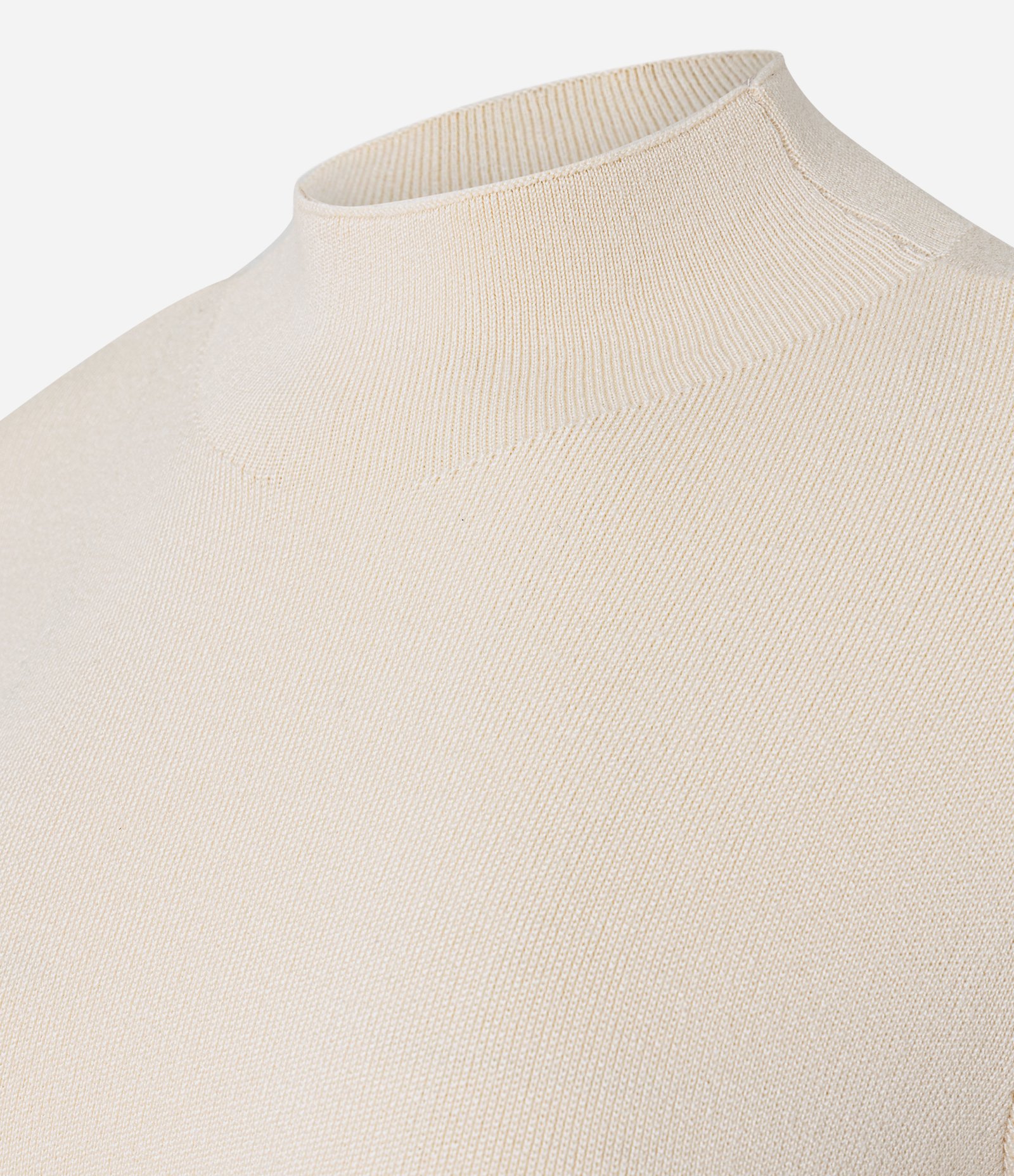 Blusa em Tricô com Golinha Alta Bege 2
