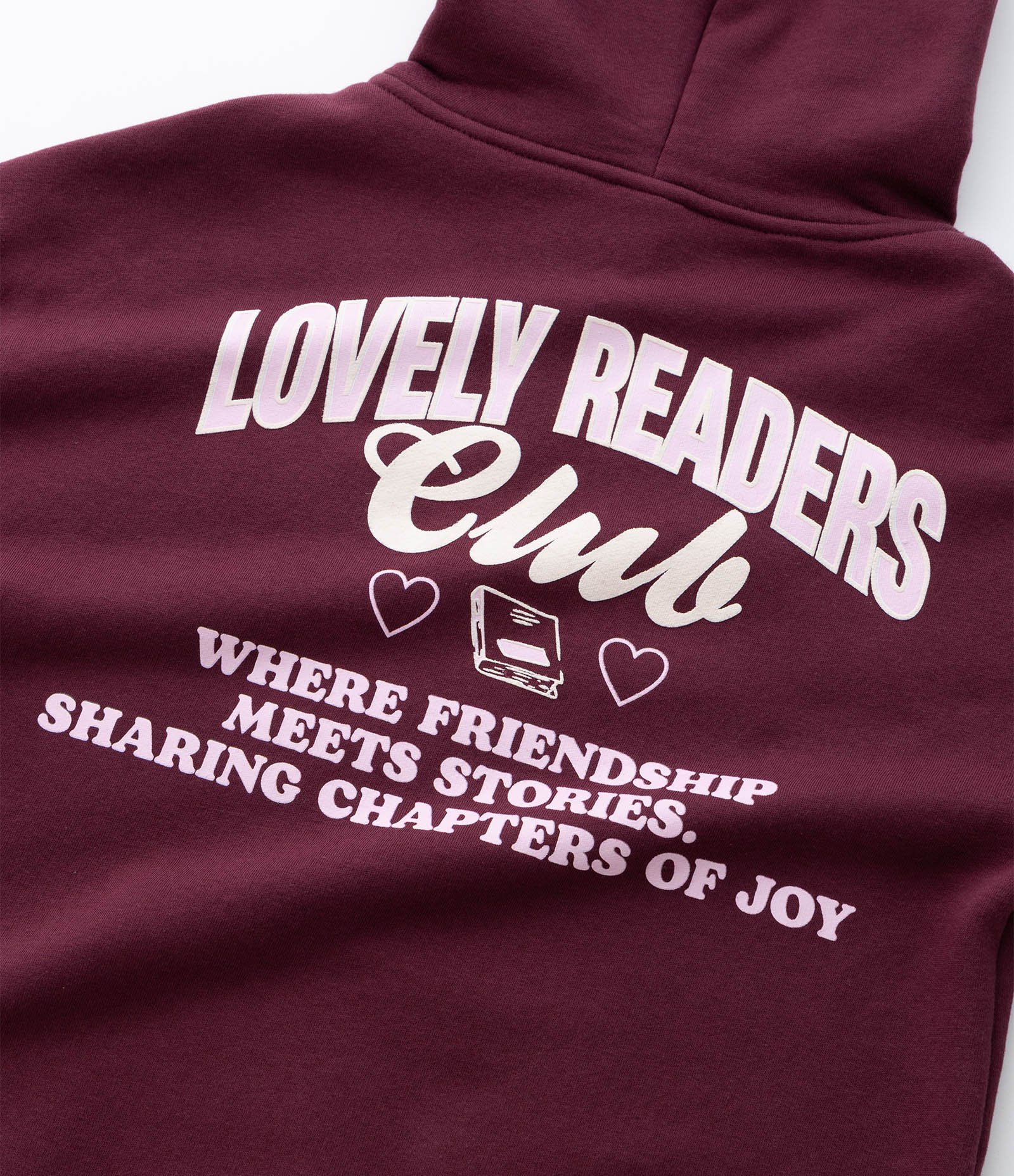 Casaco Infantil Oversized em Moletom com Lettering Lovely Readers – Tam 7 a 16 Anos Bordô 7