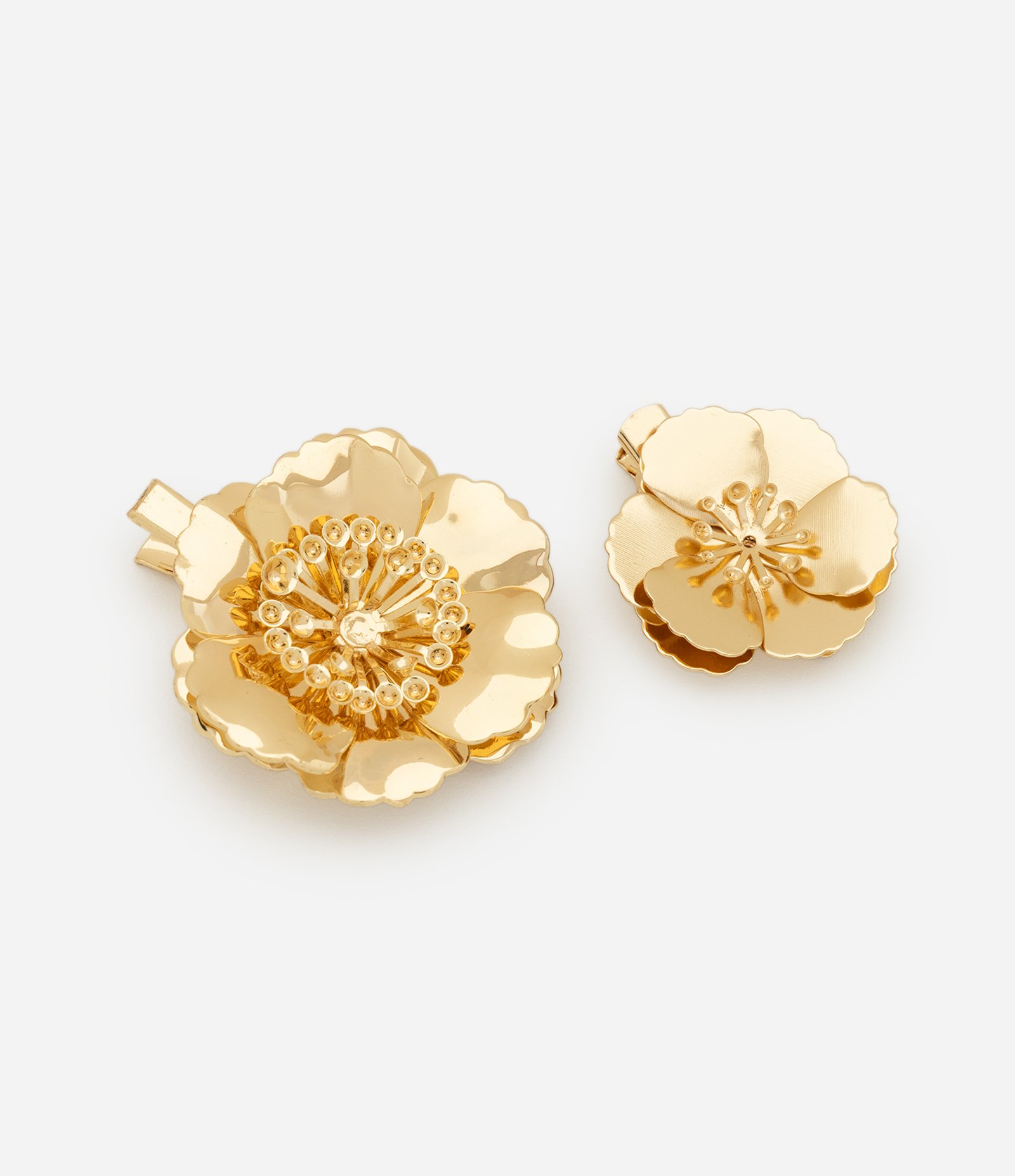 Kit Presilhas Florais em Metal Light Gold Dourado 1