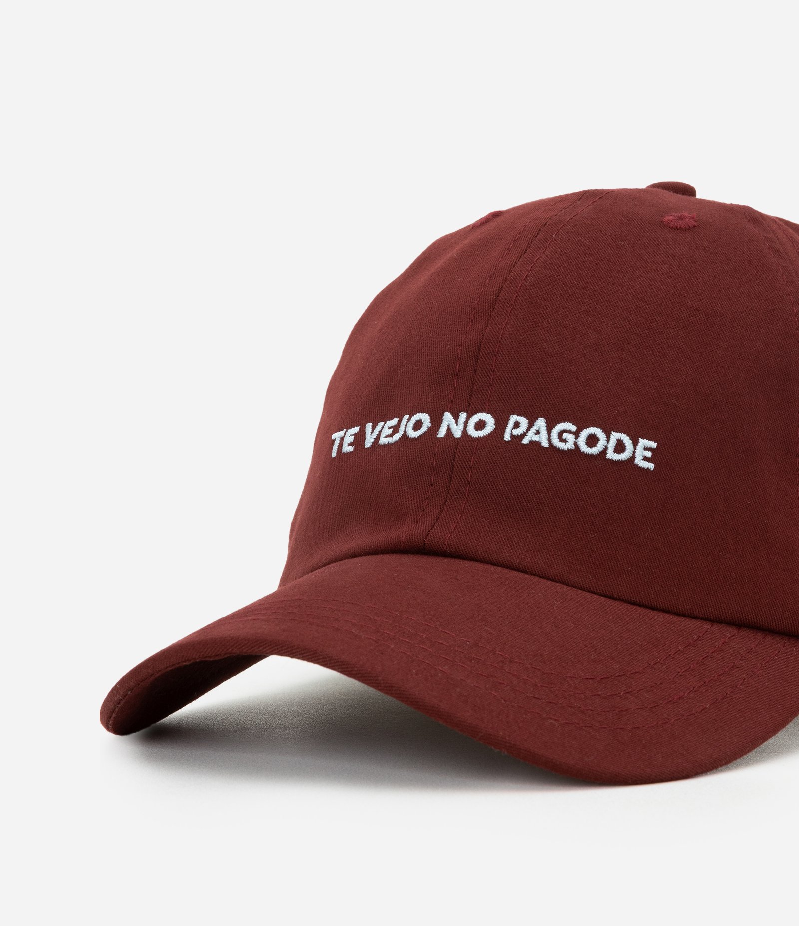 Boné Aba Curva em Sarja com Bordado Te Vejo no Pagode Vermelho 5