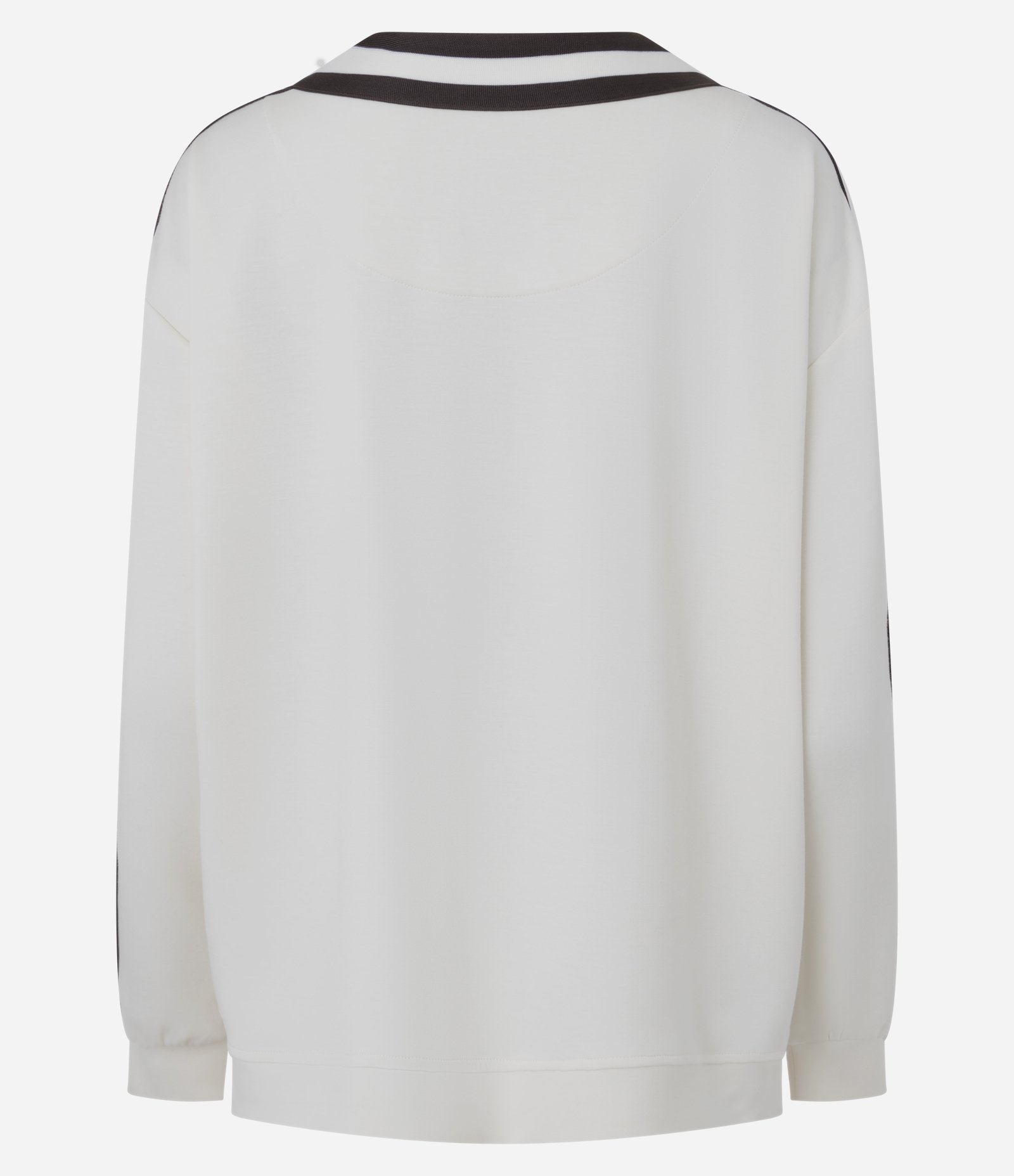 Cardigan Esportivo Oversized College com Listras Contrastantes Bege 12