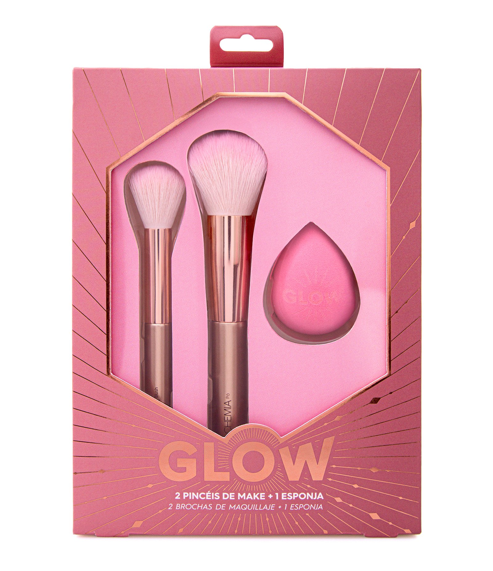 Kit Glow com 2 Pincéis e 1 Esponja Alchemia Glow 1