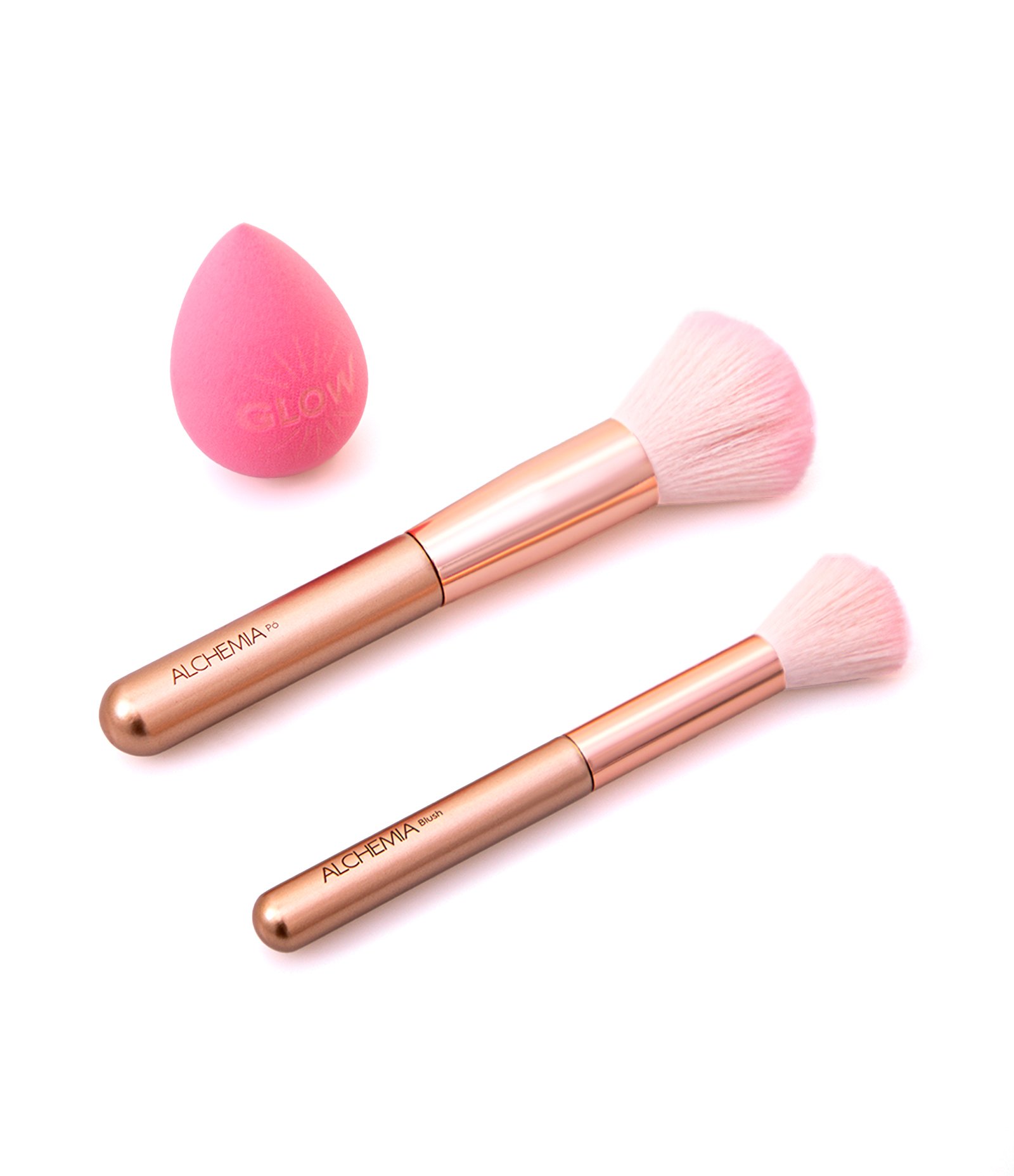 Kit Glow com 2 Pincéis e 1 Esponja Alchemia Glow 4