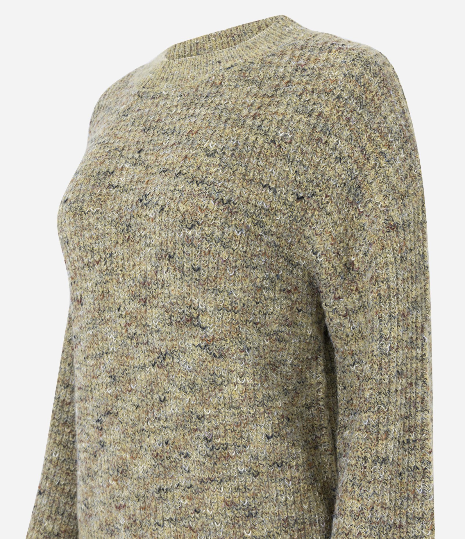 Suéter Regular em Tricô com Ponto Mesclado Verde 6