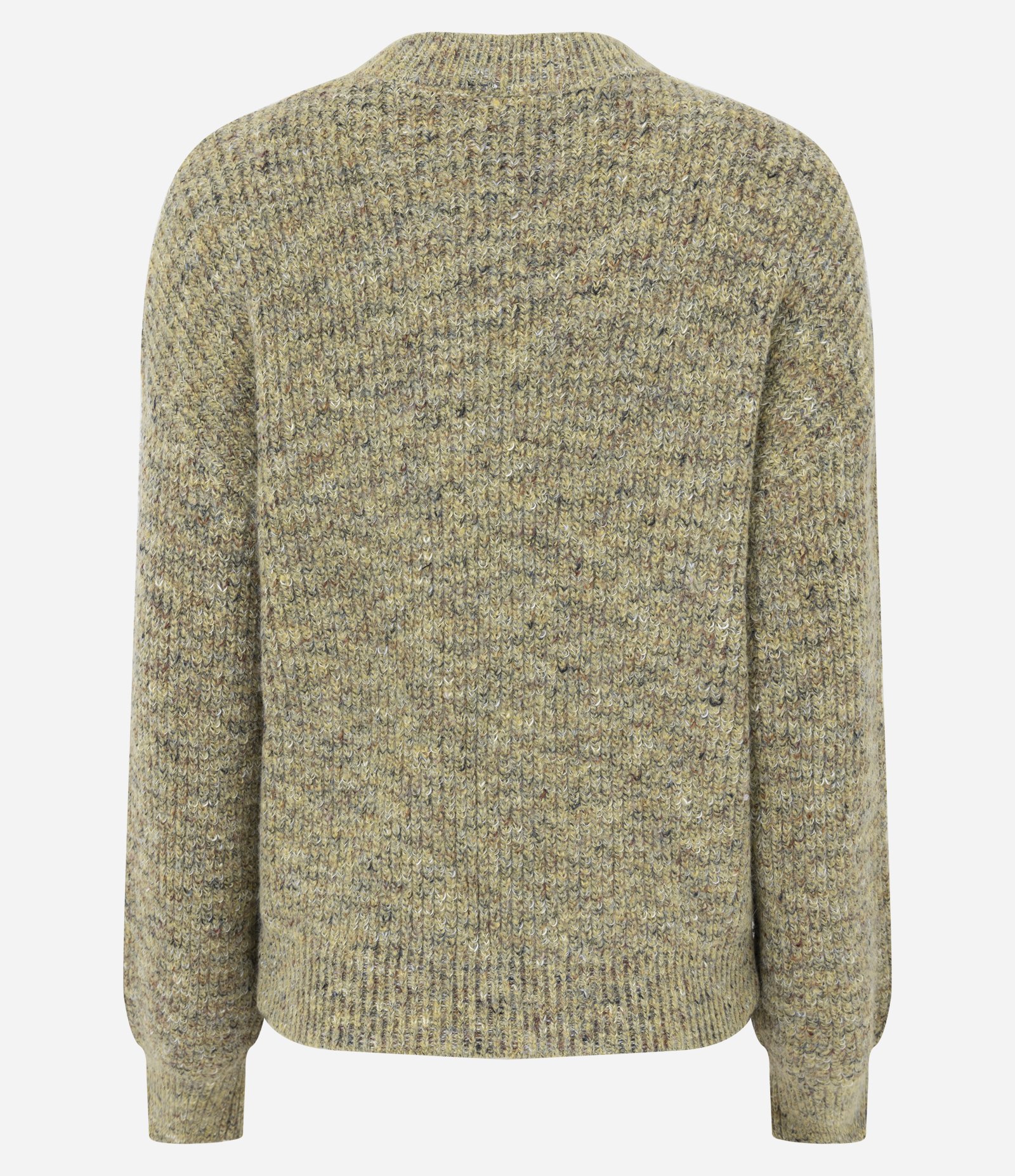 Suéter Regular em Tricô com Ponto Mesclado Verde 7