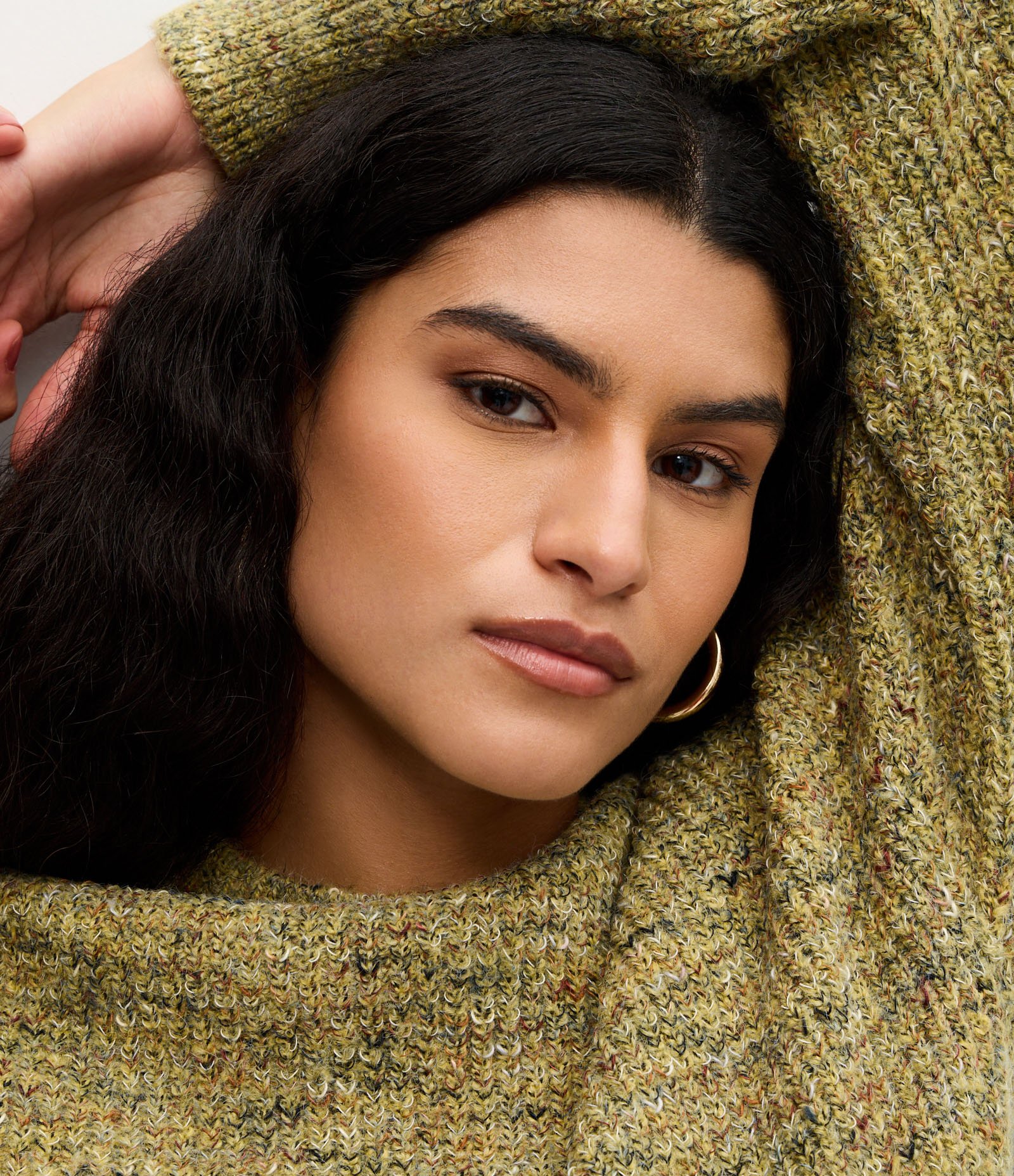 Suéter Regular em Tricô com Ponto Mesclado Verde 4