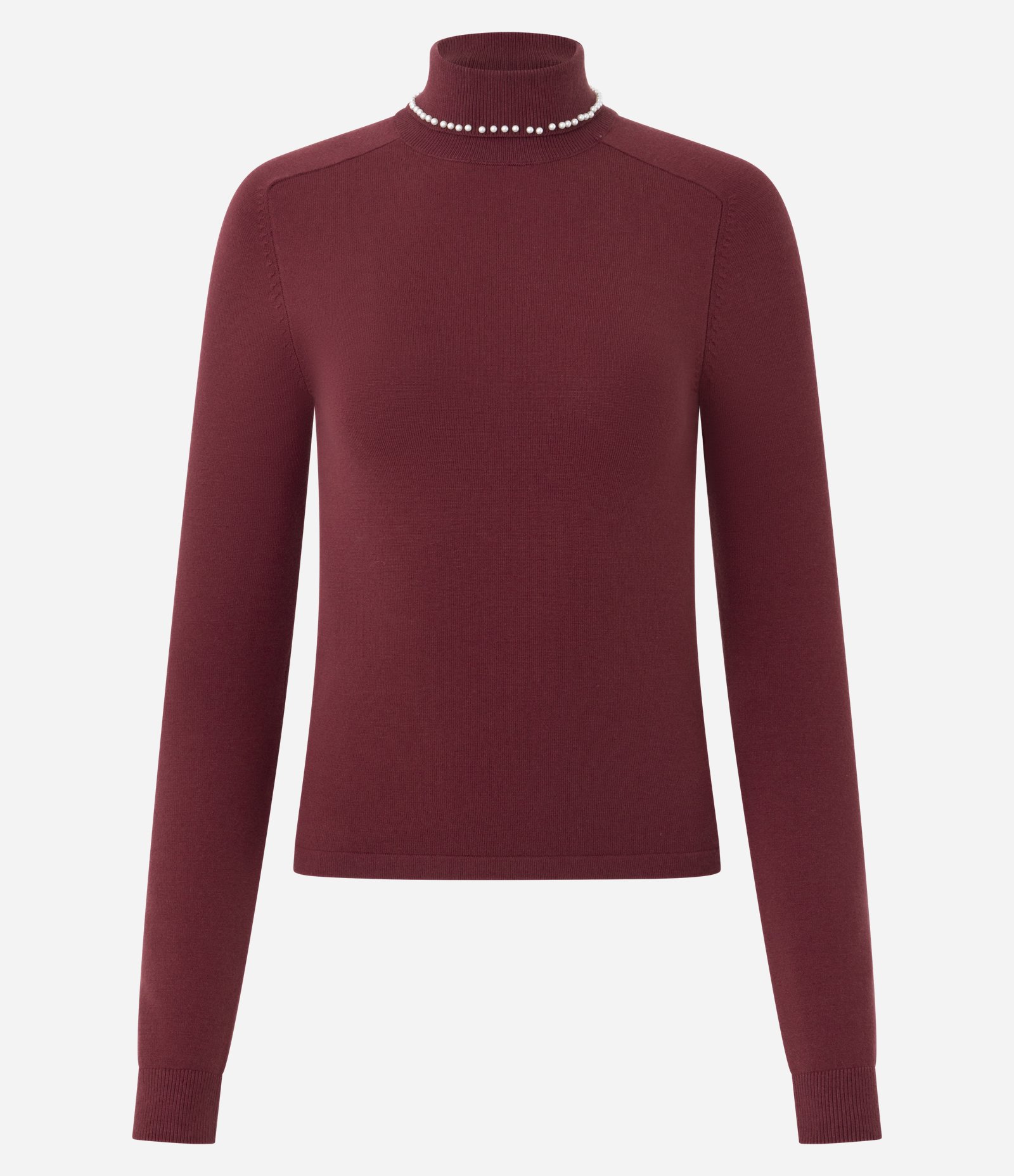 Blusa Regular em Tricô com Aplicação de Bolinhas na Gola Vermelho 5
