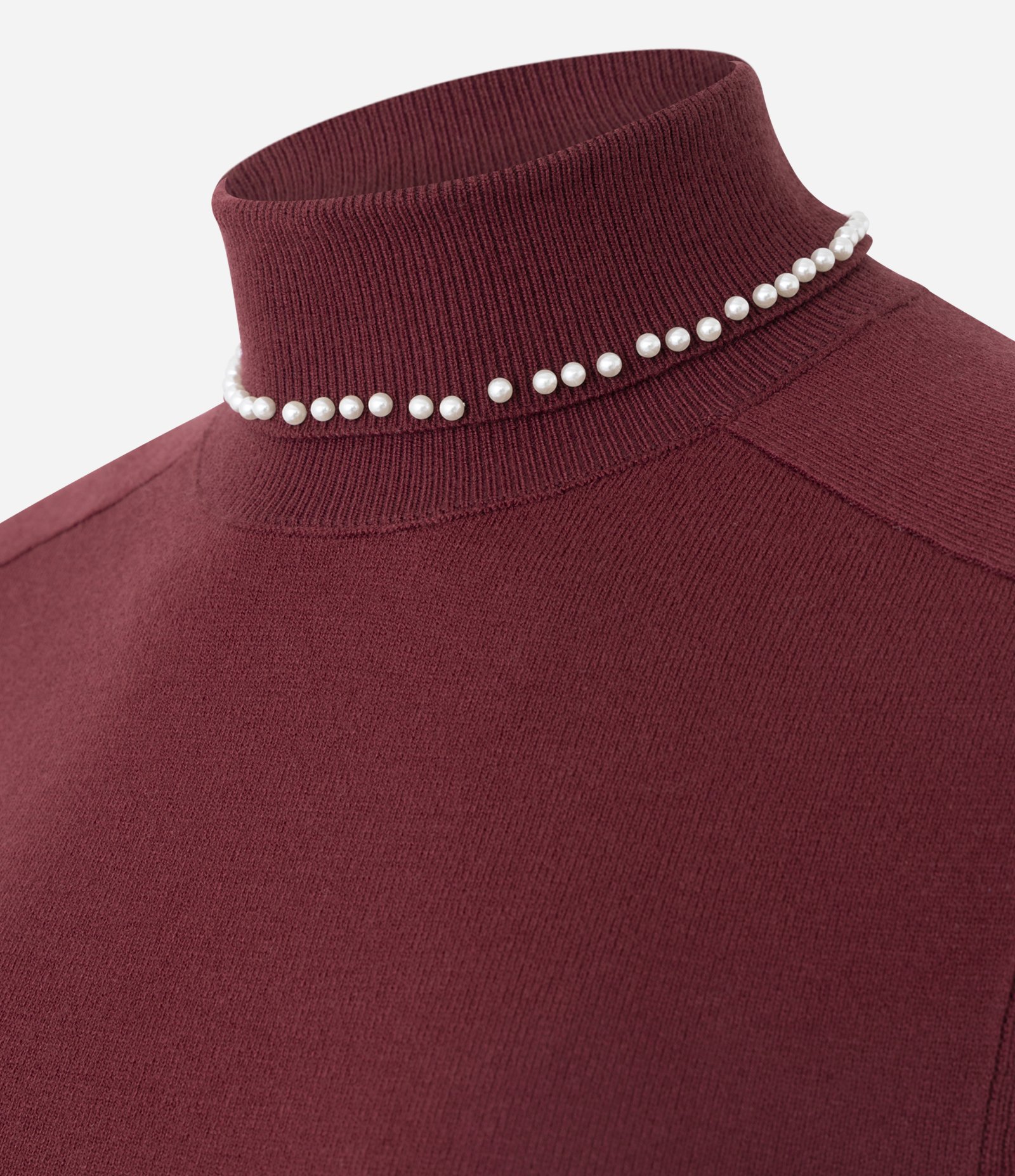 Blusa Regular em Tricô com Aplicação de Bolinhas na Gola Vermelho 6