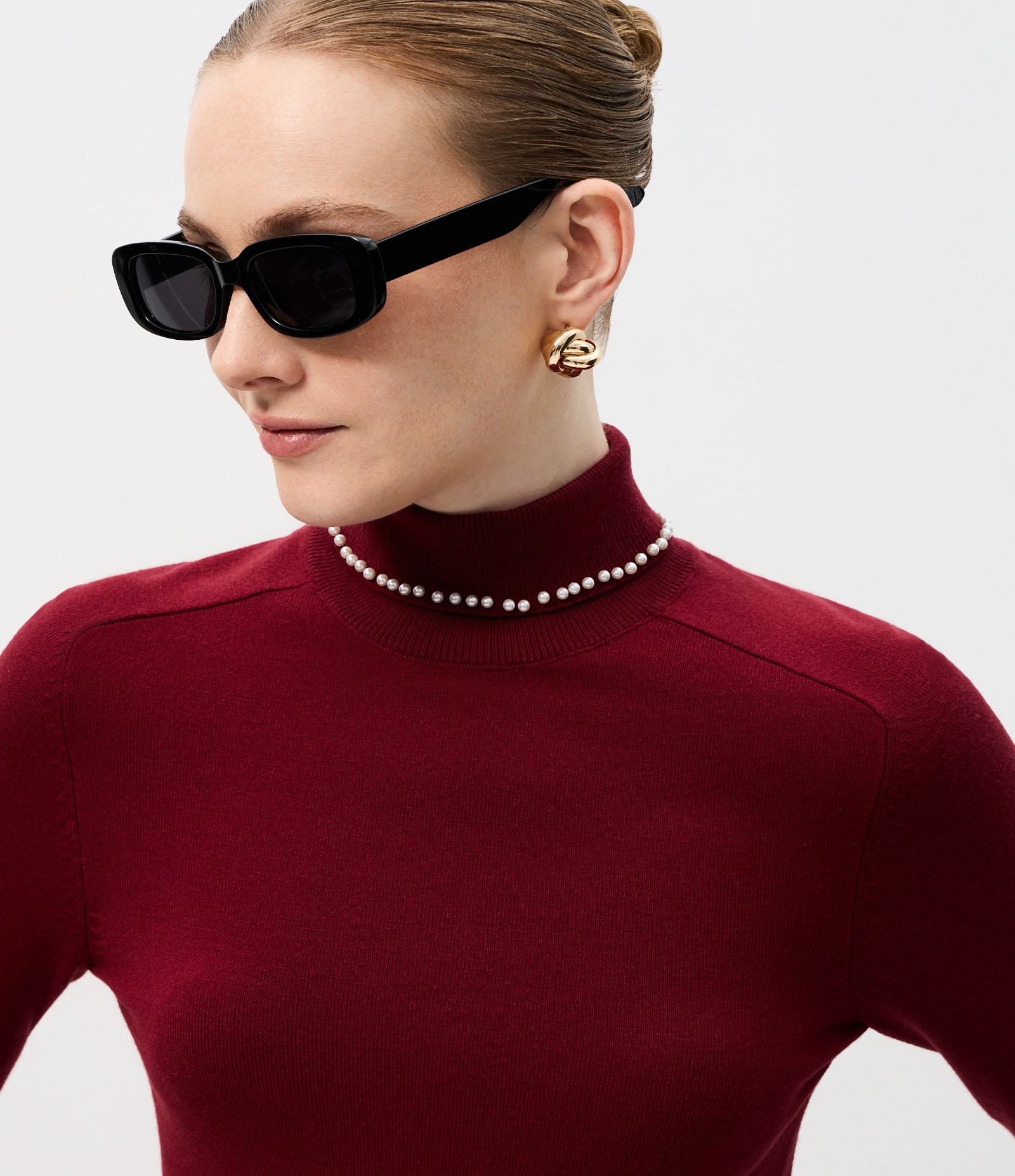 Blusa Regular em Tricô com Aplicação de Bolinhas na Gola Vermelho 3