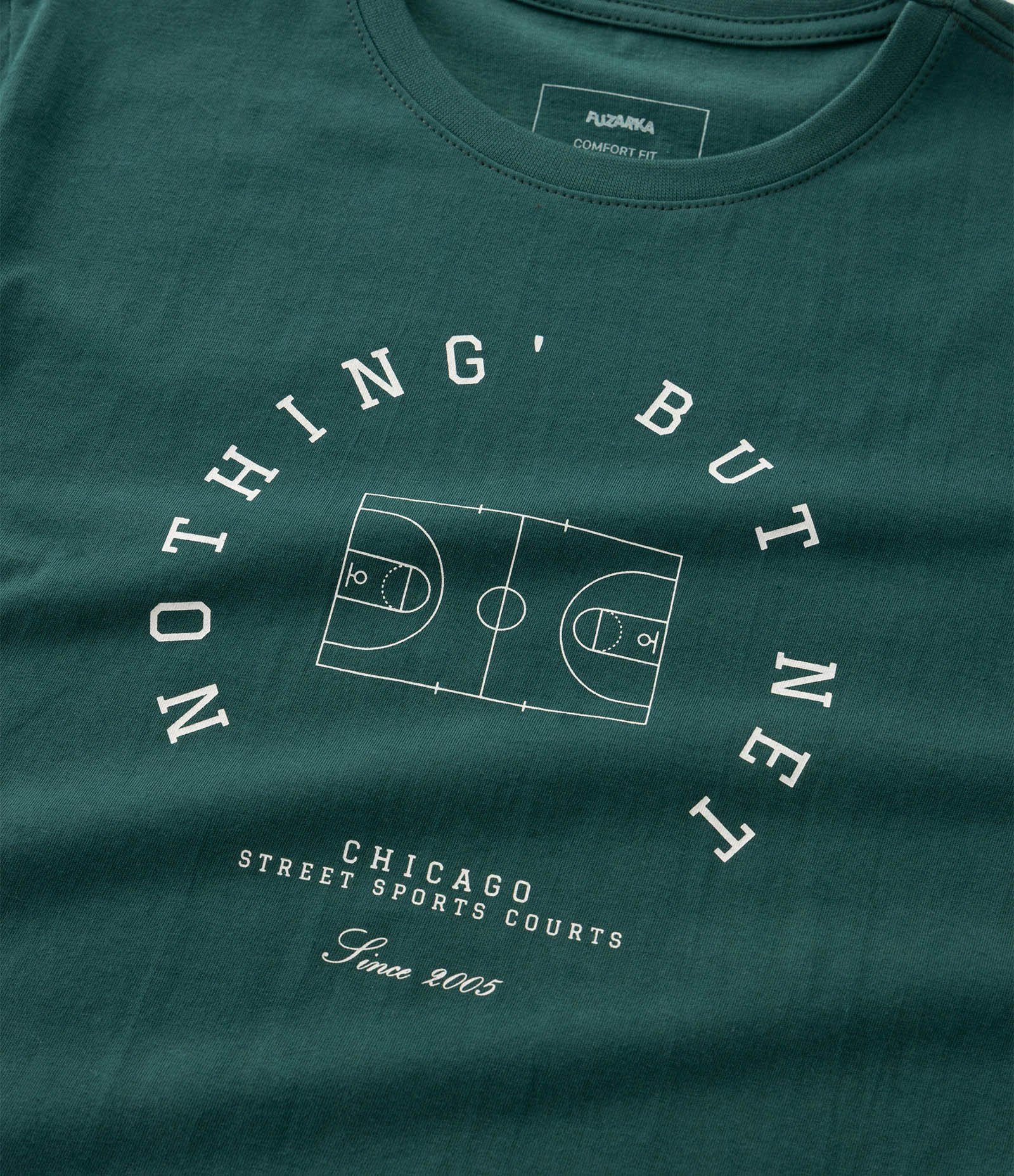 Camiseta Comfort Infantil com Estampa de Quadra De Futebol - Tam 5 a 14 Anos Verde 4