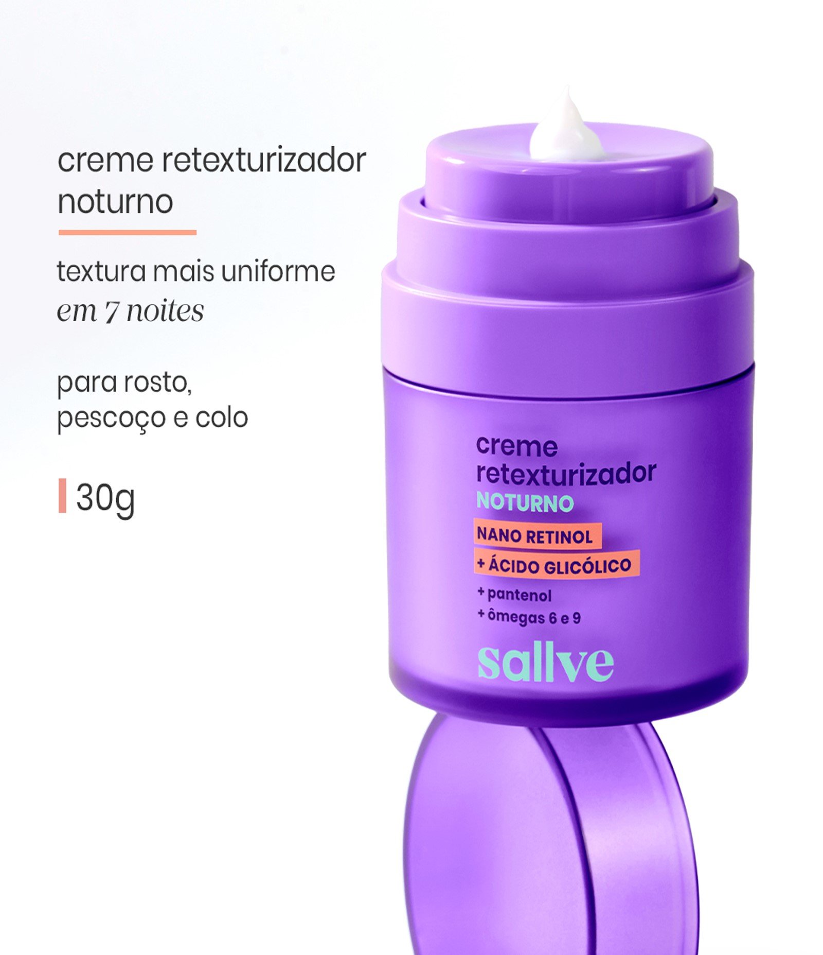 Creme Retexturizador Noturno Sallve 30G 2