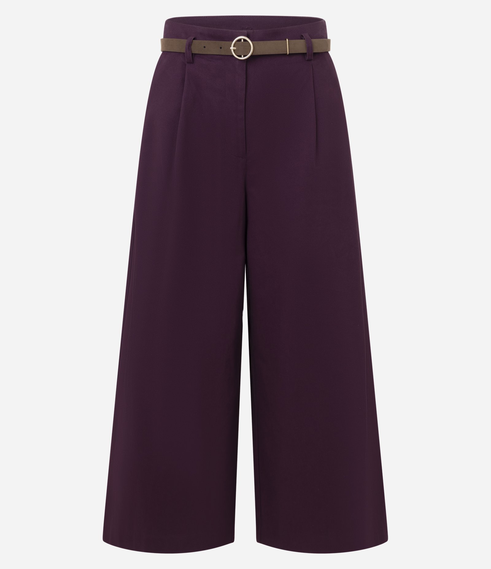 Calça Pantacourt em Alfaiataria com Cinto Vinho 1