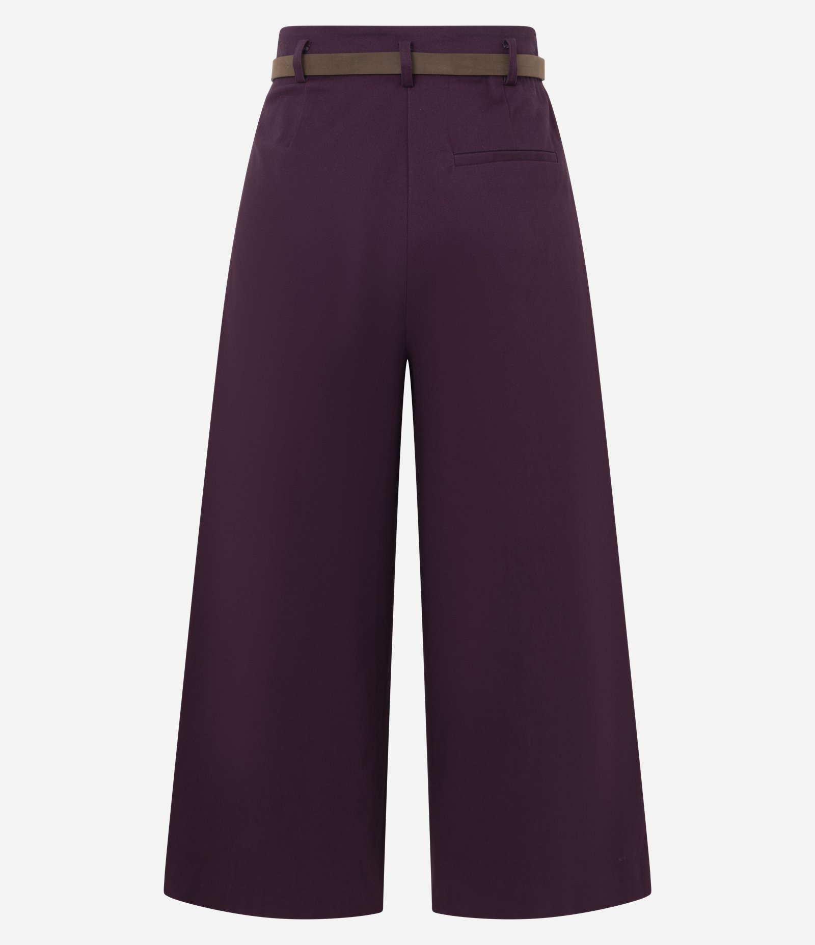 Calça Pantacourt em Alfaiataria com Cinto Vinho 2