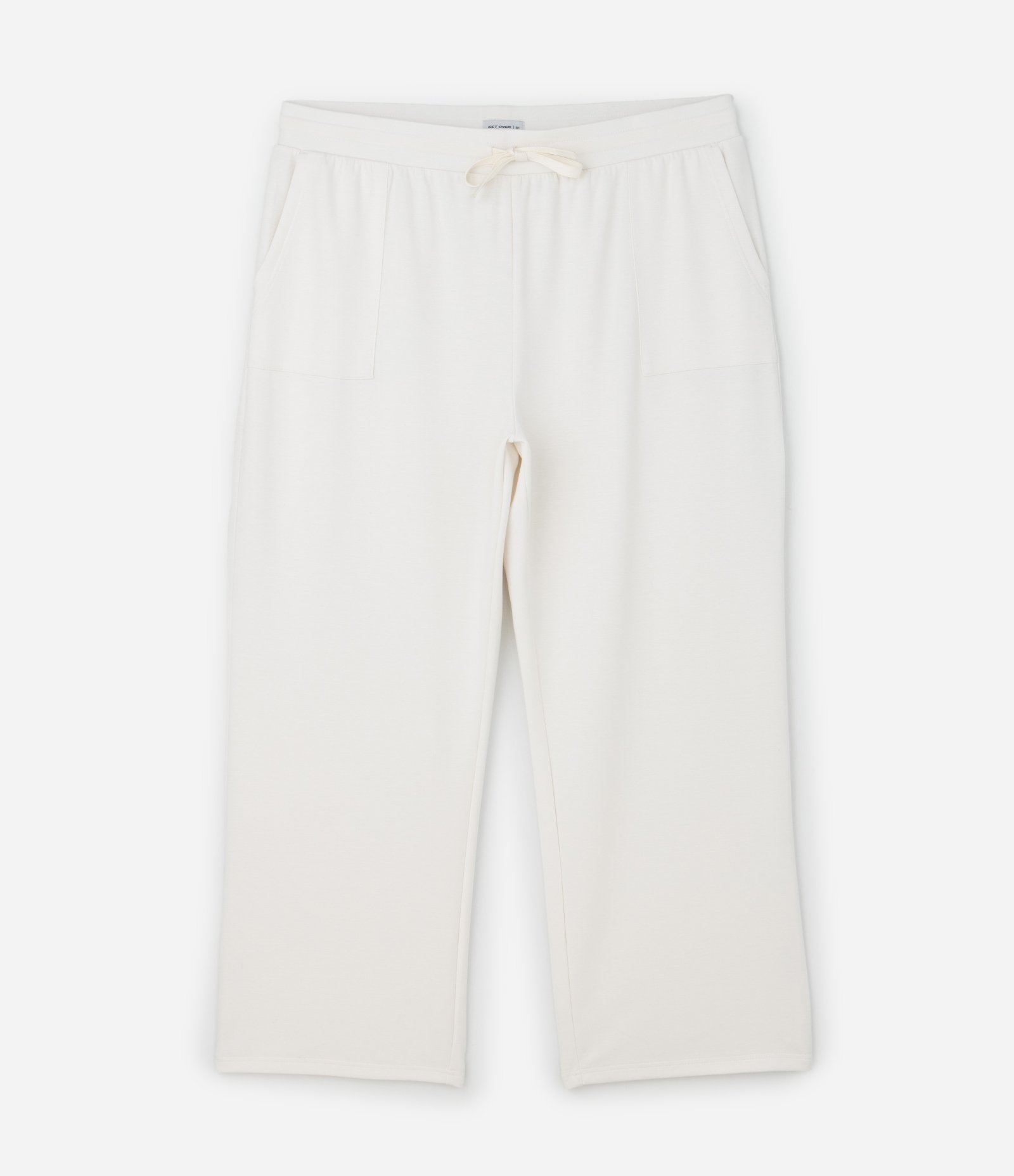 Calça Reta Esportiva em Modal com Bolsos Off White 5