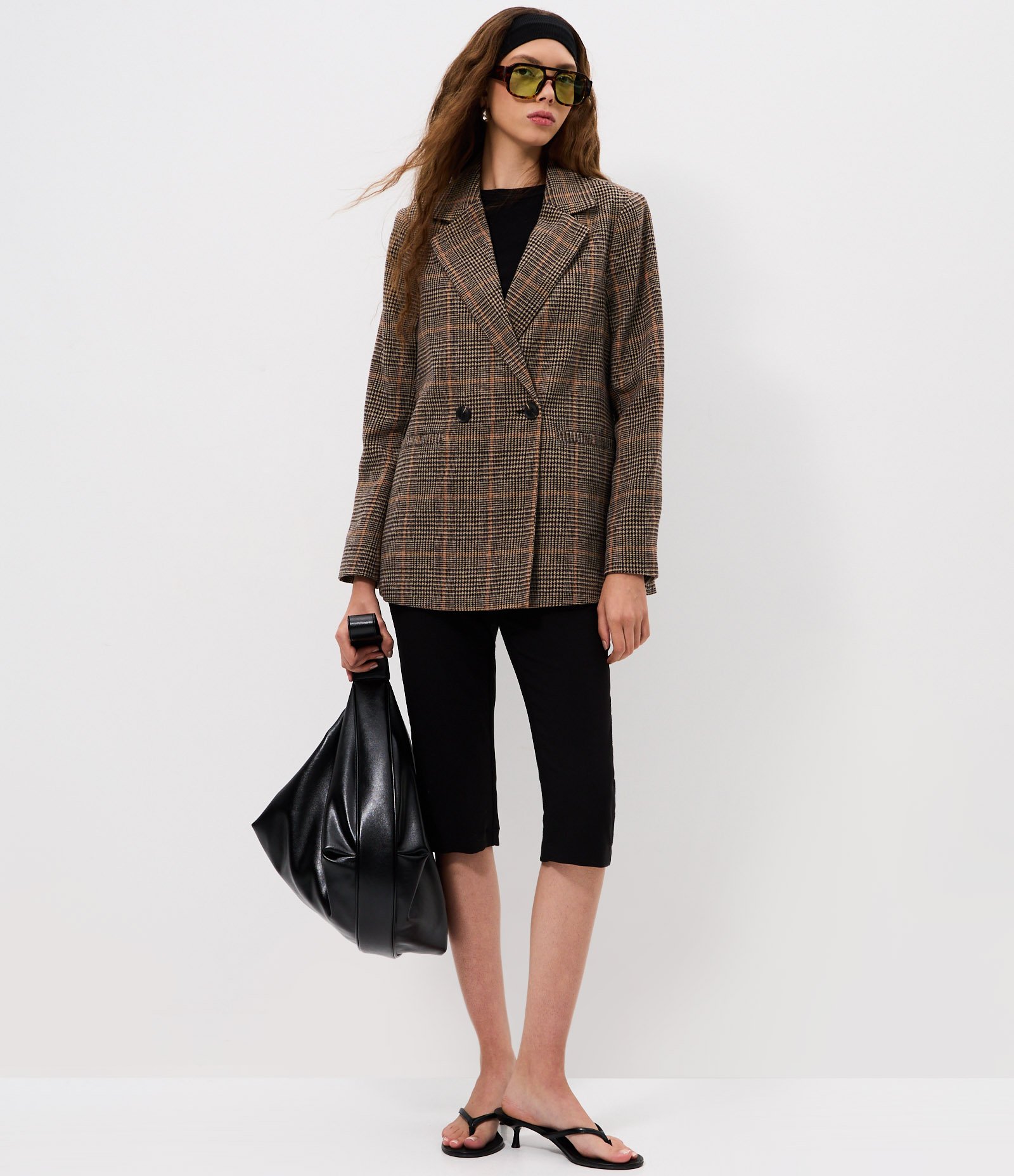 Blazer Alfaiatado Xadrez com Abotoamento Duplo Marrom 2